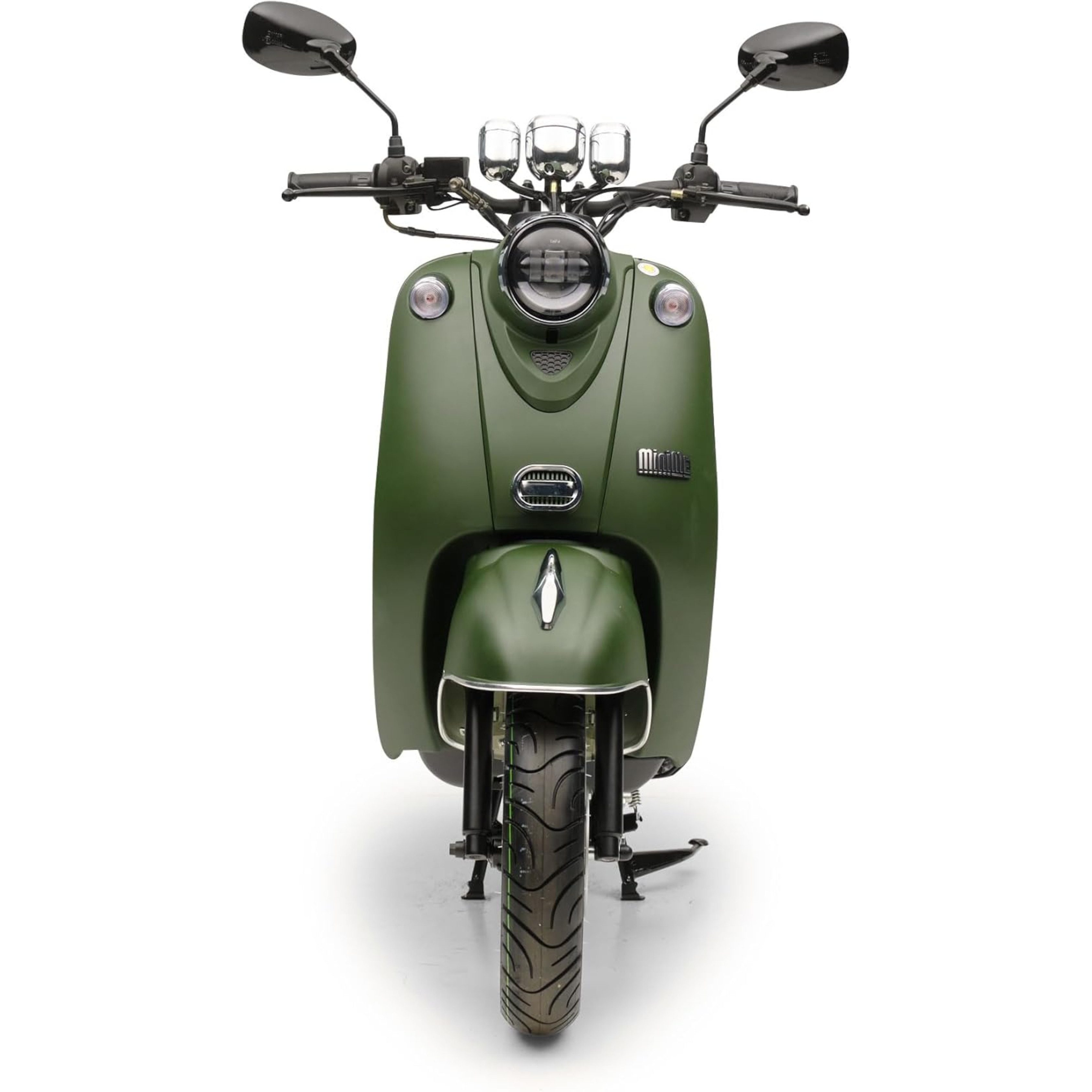 Burnout Motorroller MiniMe 2.0 Mattschwarz, 50 ccm, 45 km/h, Euro 5, Unverwechselbares Retro Design, Mofa