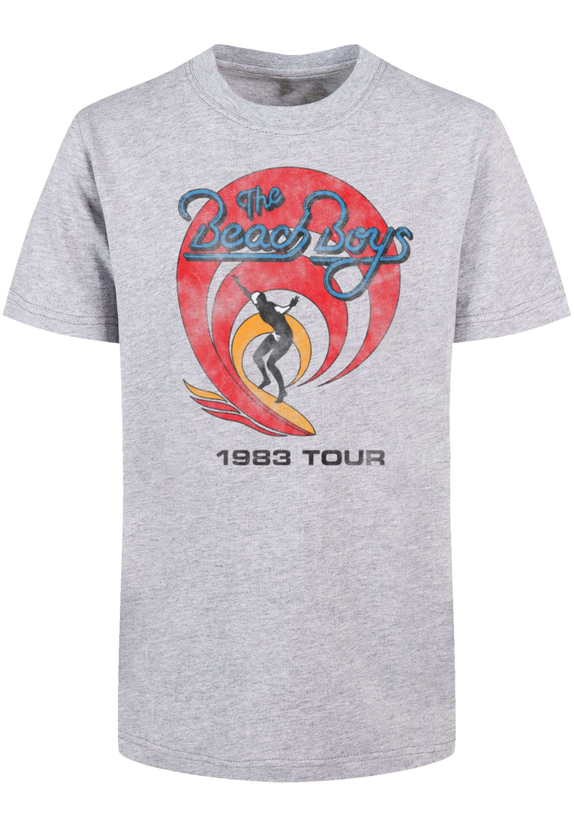F4NT4STIC T-Shirt The Beach Boys- Surfer '83 Vintage Print heathergrey