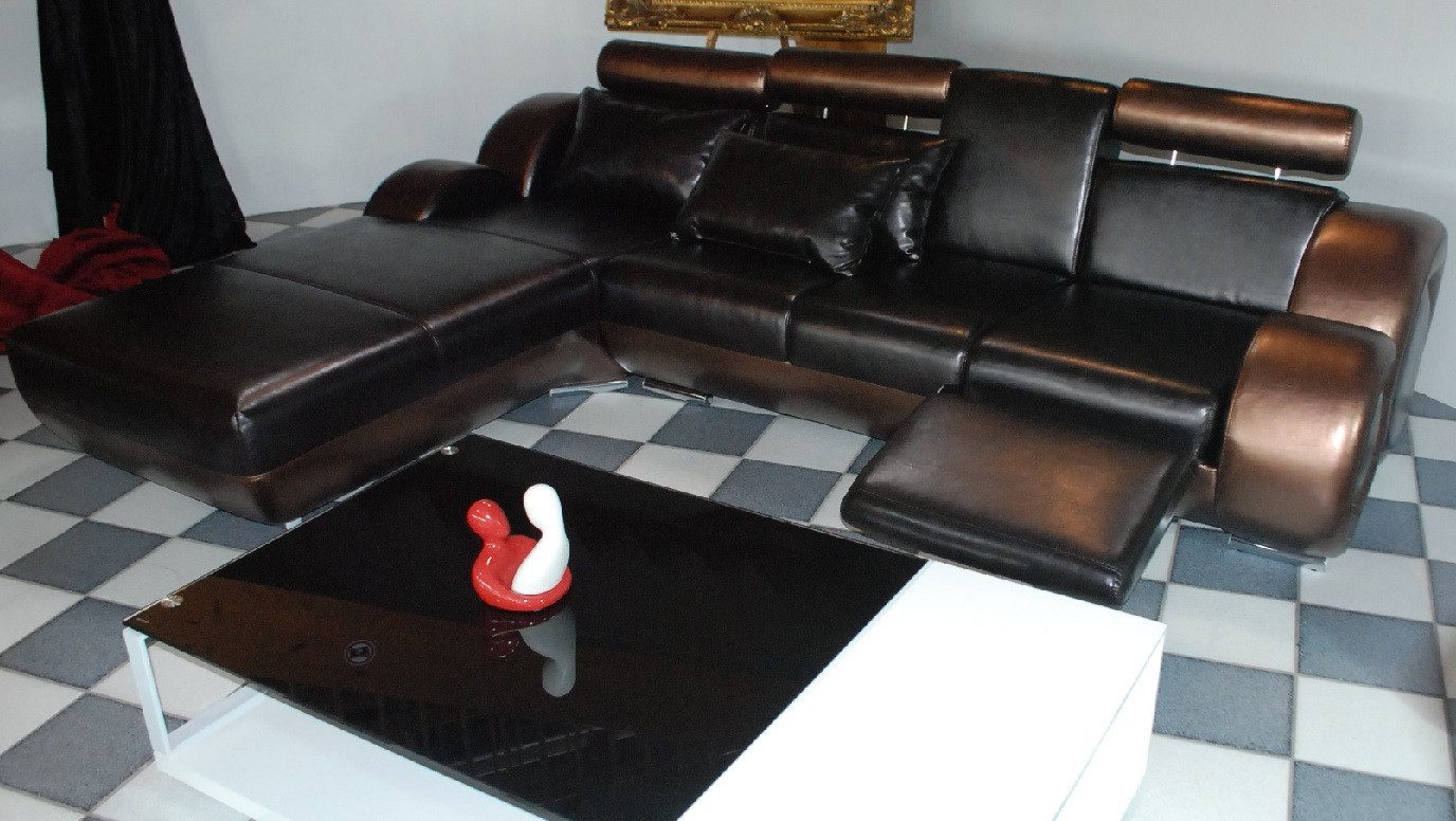 Xlmoebel Ecksofa Designer Eckcouch Berlin II aus Leder mit USB-Anschluss, Ecksofa, Hergestellt in Europa