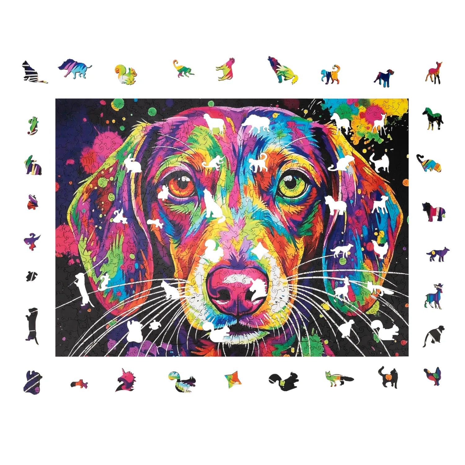 MagicHolz Puzzle Bunter Dackel Holzpuzzle (2D), 1000 Puzzleteile