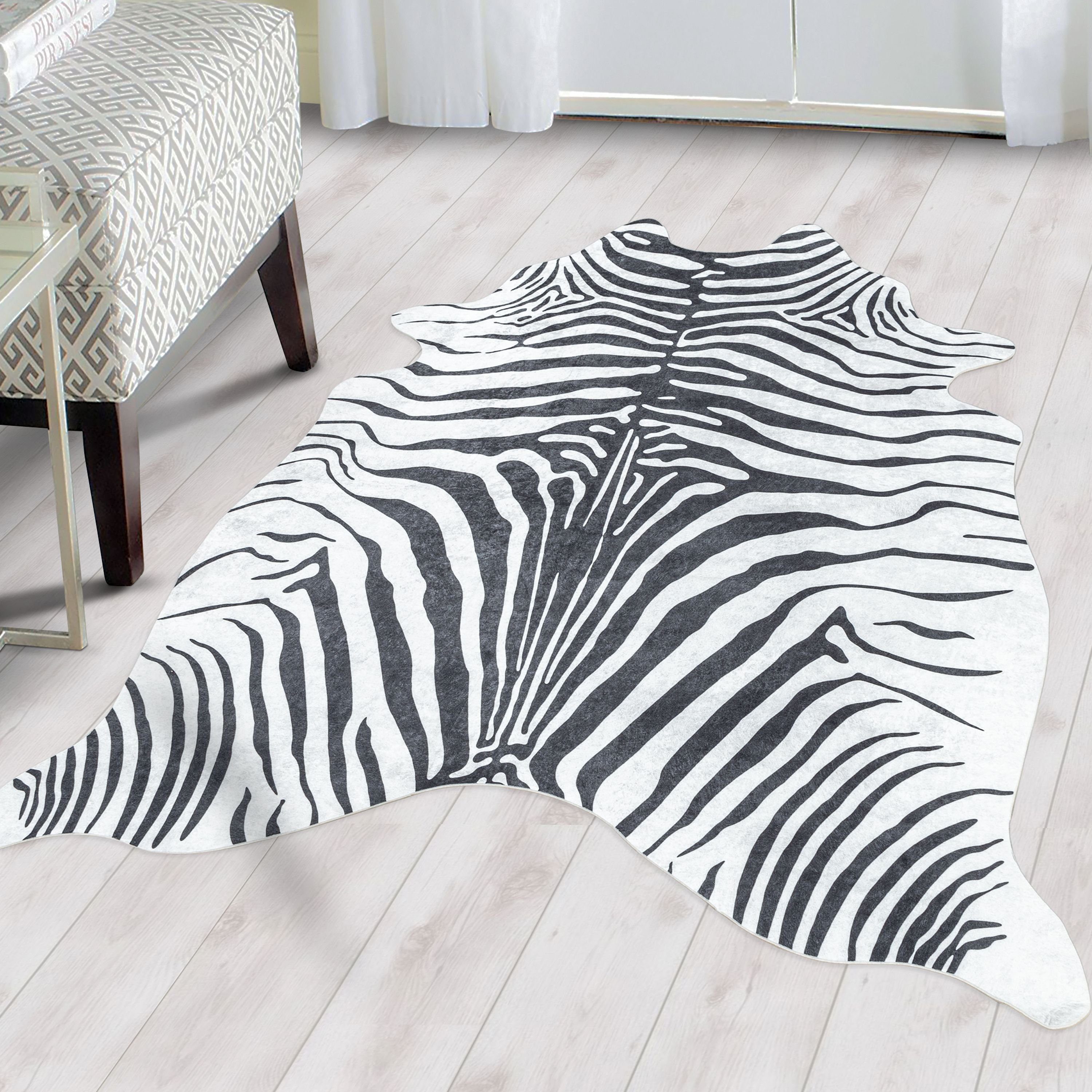 SIMPEX24 Teppich Tigerfell imitat, Rechteckig, Höhe: 7 mm, Fellteppich Kuhf günstig online kaufen