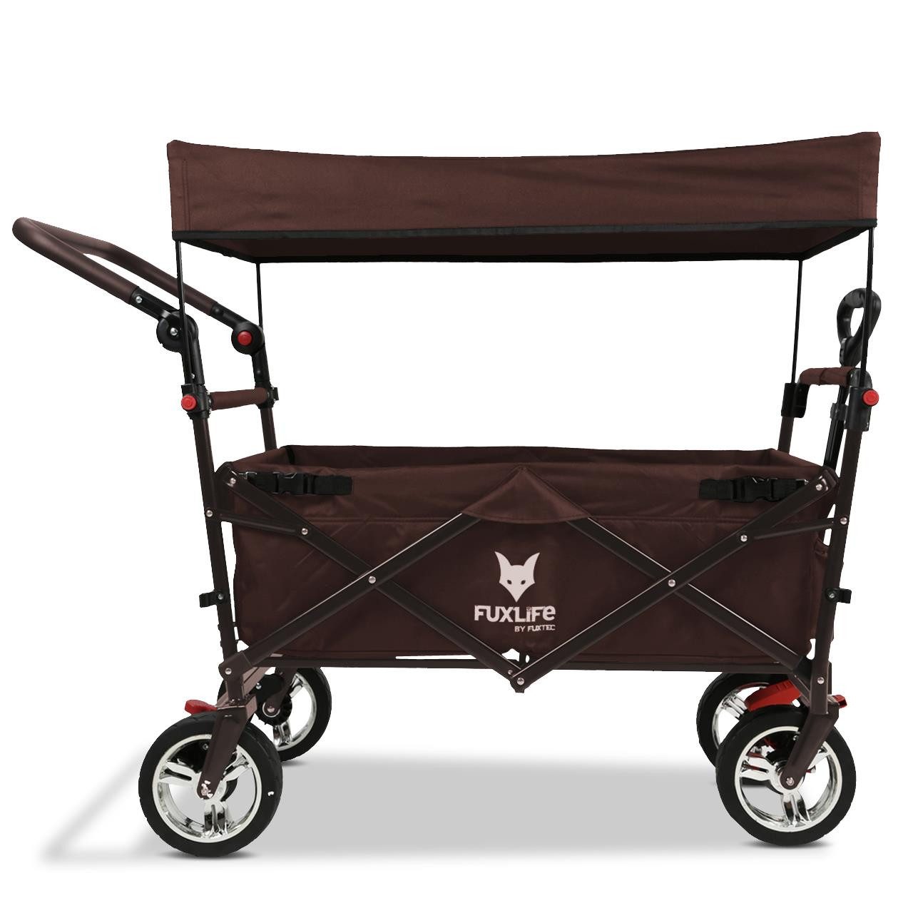 FUXLIFE Bollerwagen CT-700, faltbar, mit Bremsen, gepolsterter Innenraum