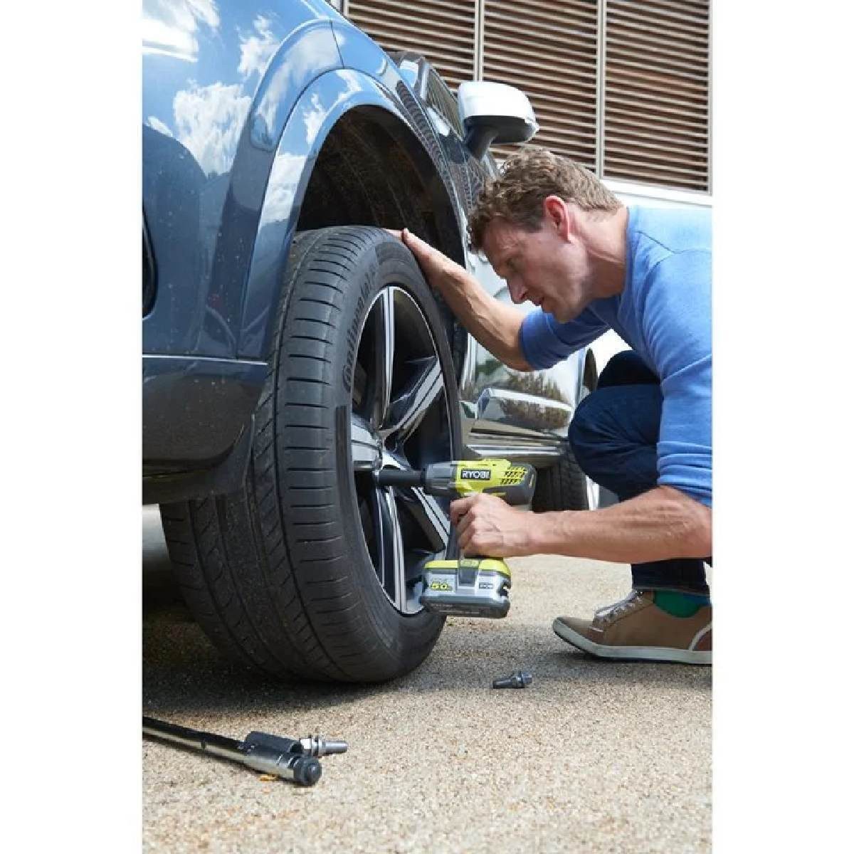 Ryobi Akku-Schlagschrauber Reifenwechsel-Set 18 V ONE+ inkl Akku & Ladegerät Akku-Schlagschrauber, 400.00 Nm, ONE+ Akku-Technologie, 18 V, Max 400 Nm