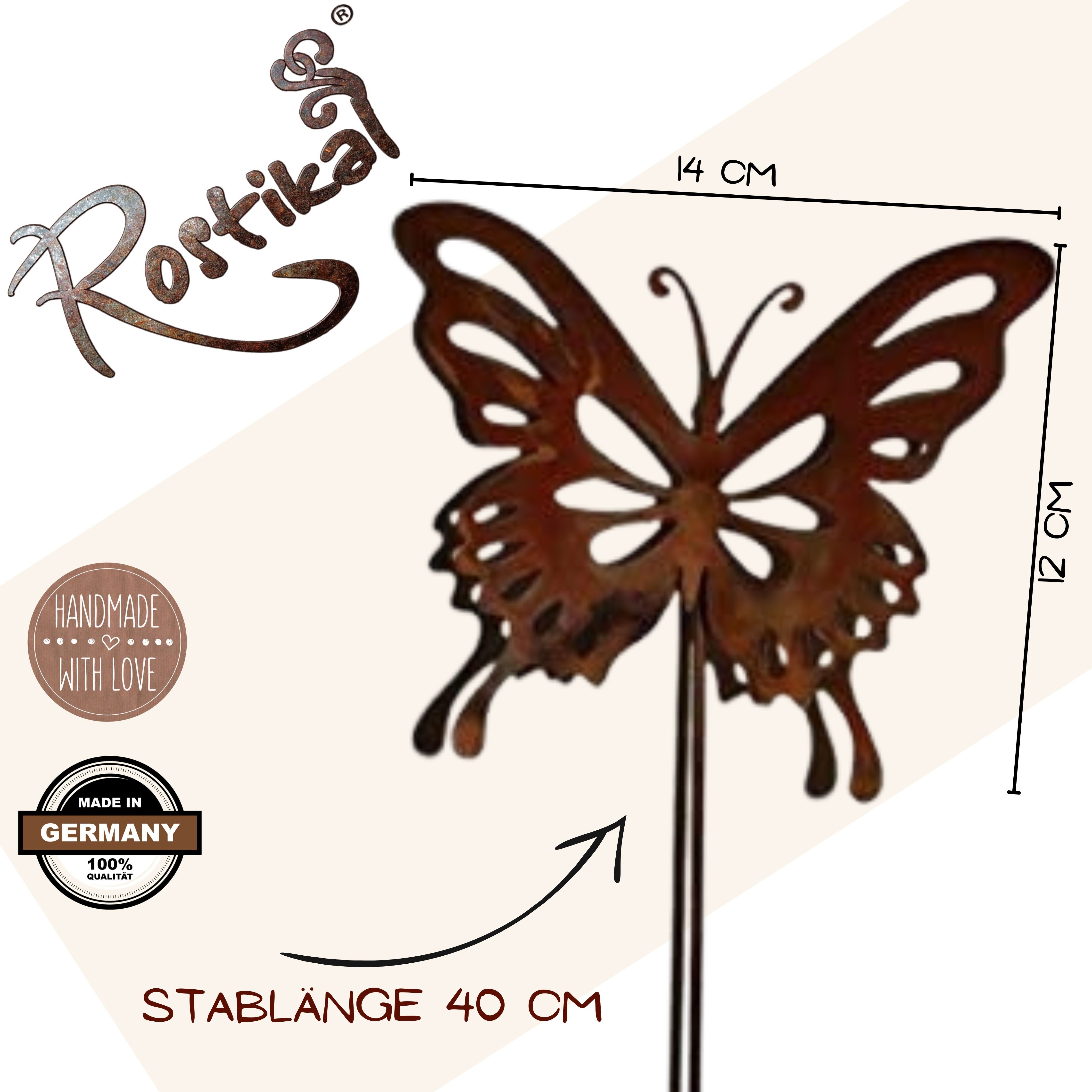 Rostikal Gartenfigur Schmetterling Deko Figur Metall günstig online kaufen