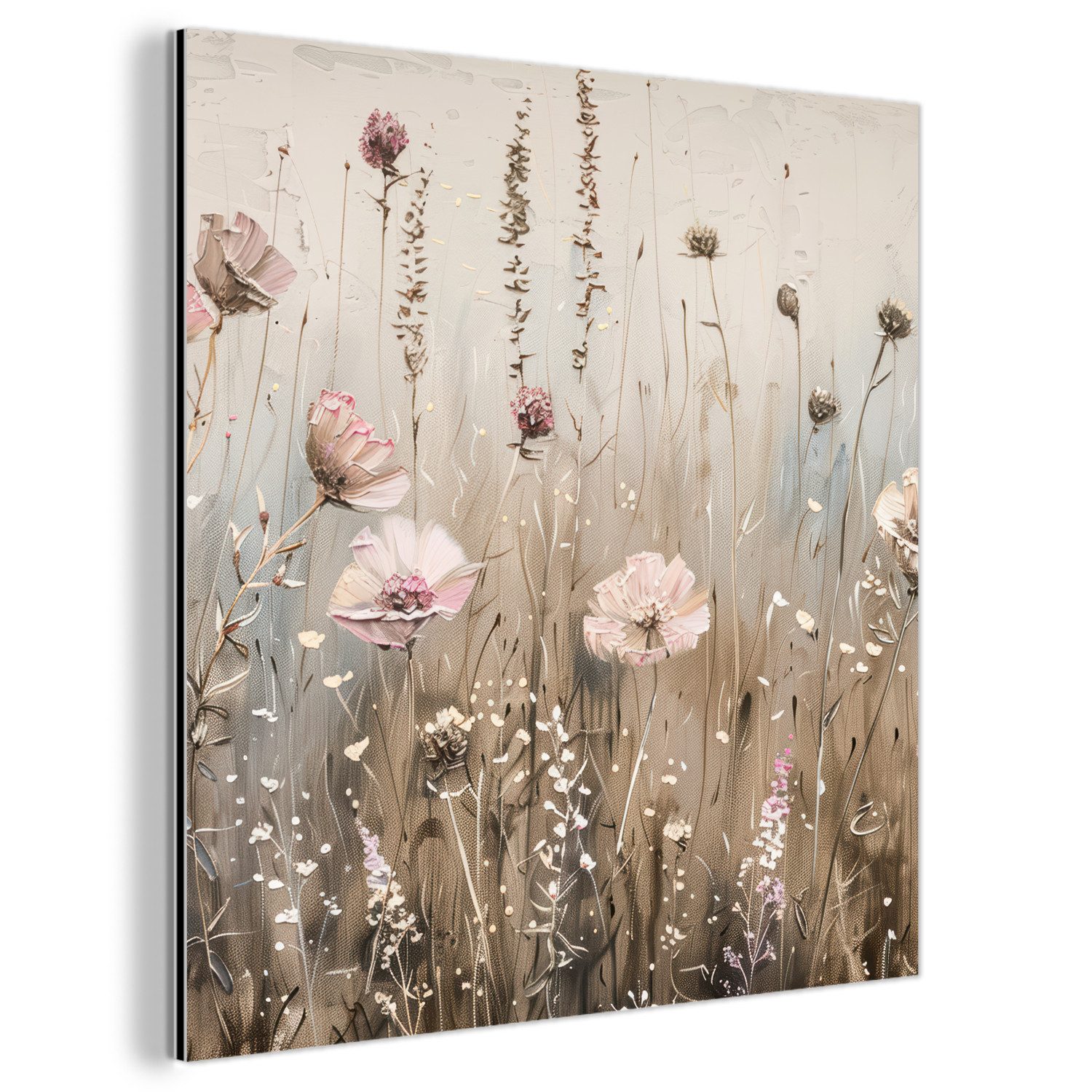 MuchoWow Metallbild Blumen - Rosa - günstig online kaufen