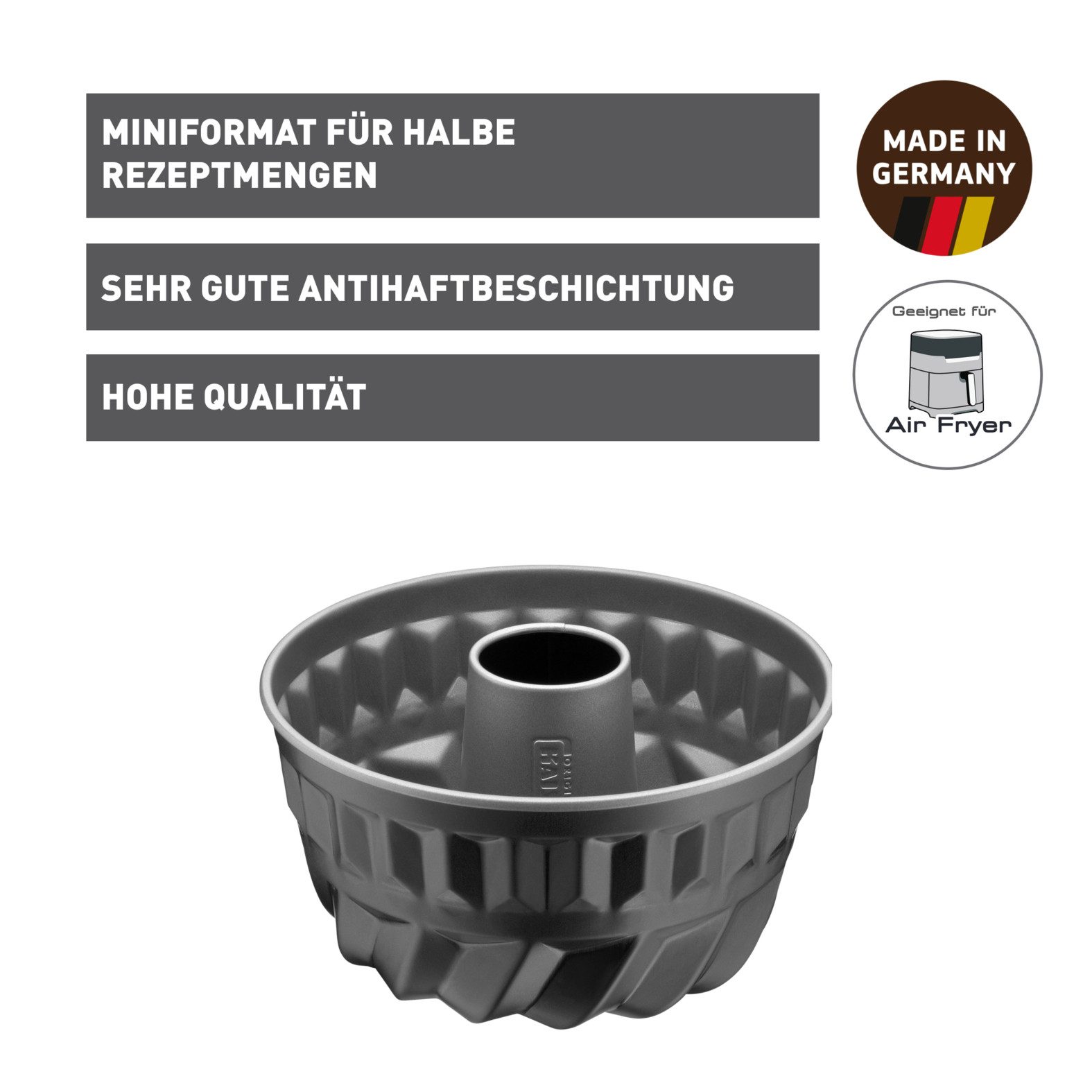 Kaiser Backformen Gugelhupfform Inspiration, (1-tlg), Mini Napfkuchen/Topfkuchen/Aschkuchen/Gugelhupf, antihaftbeschichtet