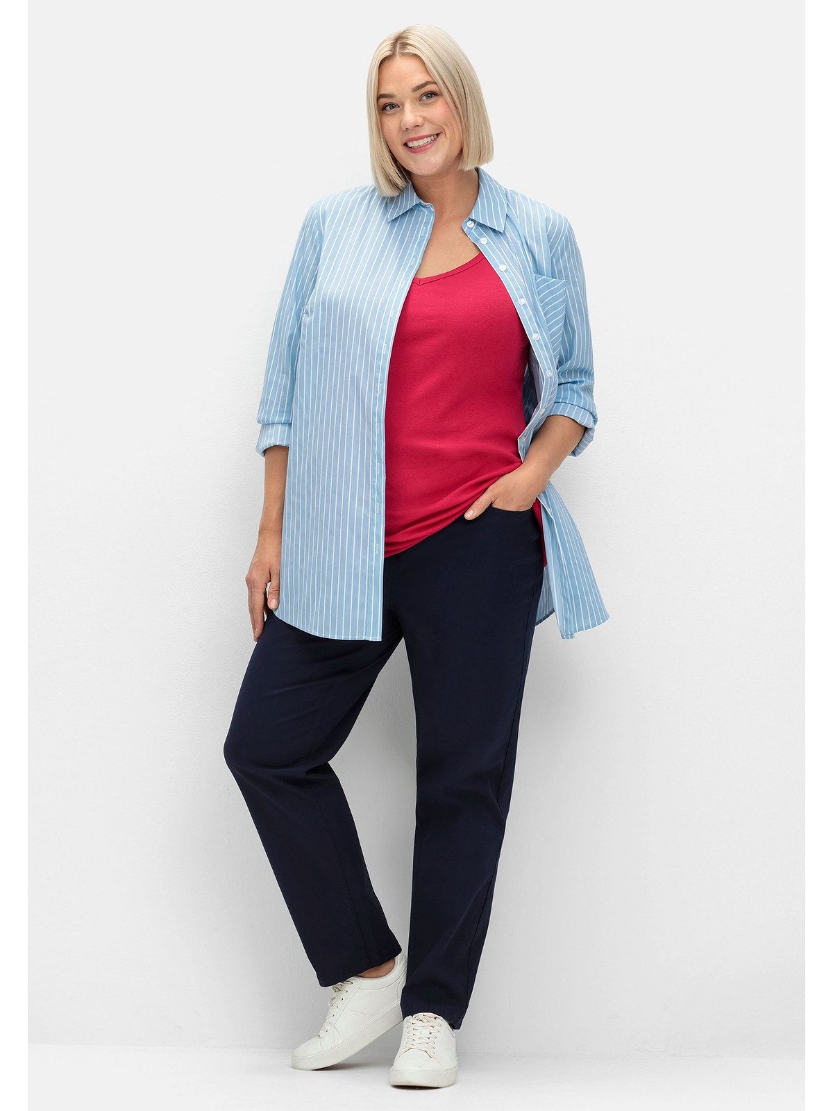 Sheego Tanktop Große Größen fein gerippte Shirtware