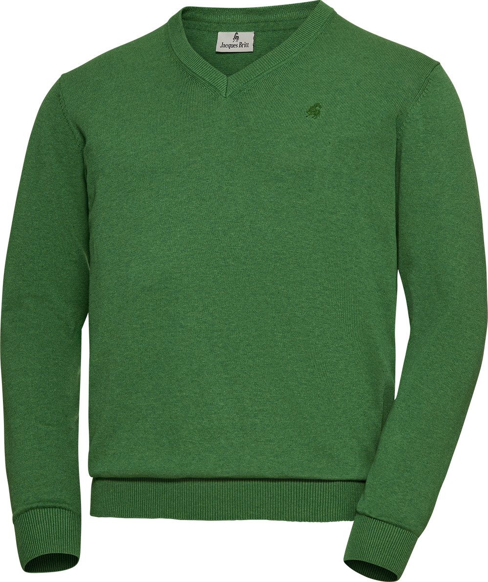 Jacques Britt V-Ausschnitt-Pullover Besonders angenehmes Tragegefühl dank 100% Baumwolle