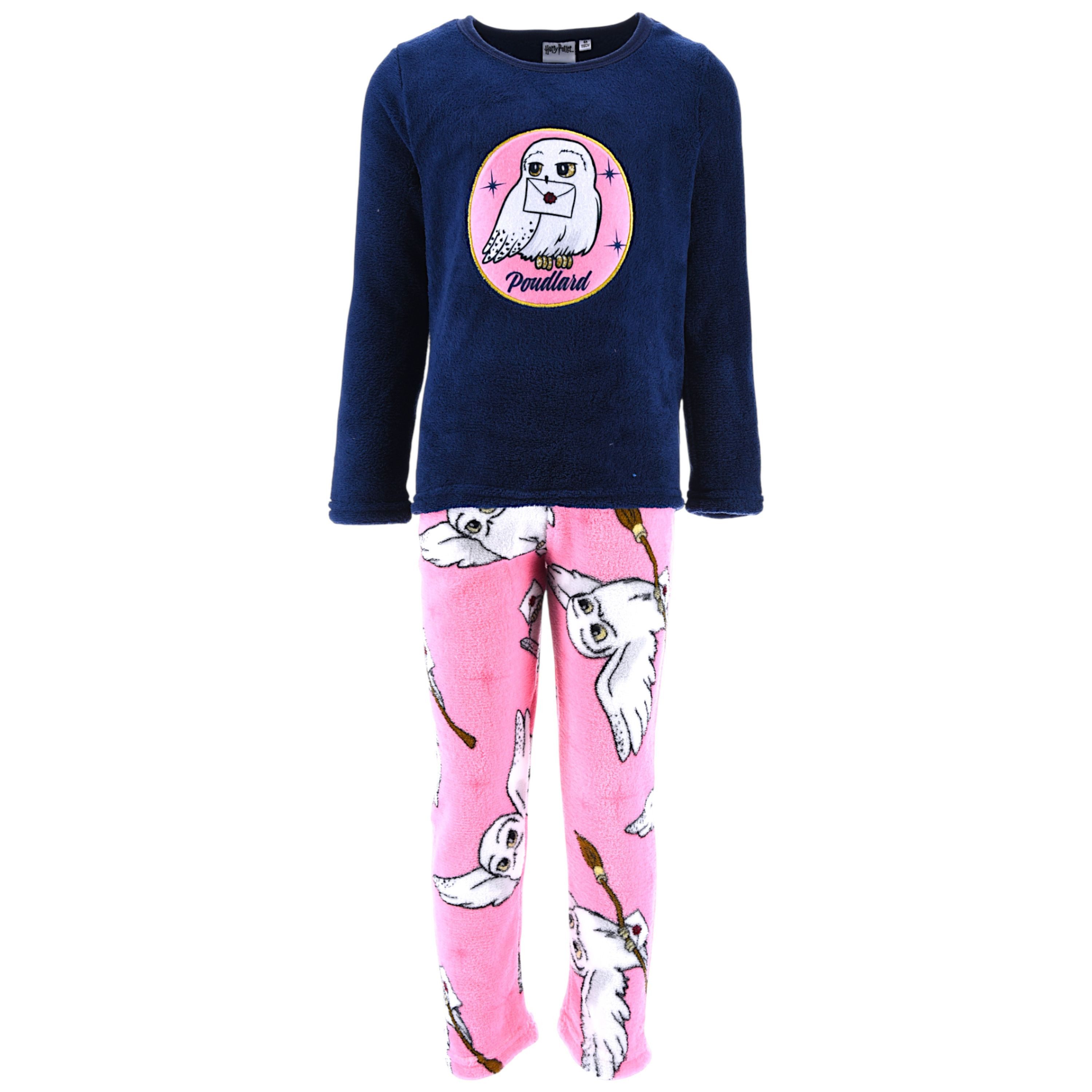 Harry Potter Schlafanzug Hedwig (2 tlg) Mädchen Fleece Pyjama langarm Gr. 116 - 152 cm