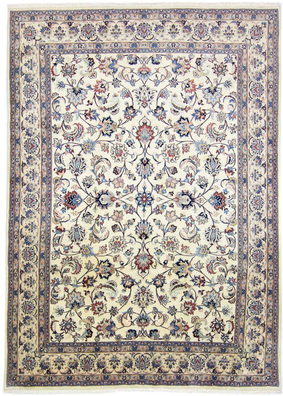 mit 340 Wollteppich chiaro Beige Durchgemustert rechteckig, morgenland, Höhe: x Maschad mm, 10 cm, Zertifikat 243 Unikat