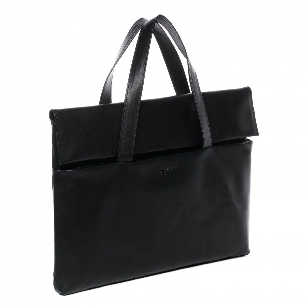 BACCINI Umhängetasche VITO Aktentasche 15 Zoll Laptop-Fach echt Leder, Businesstasche elegant flach Herren Damen Arbeitstasche schwarz