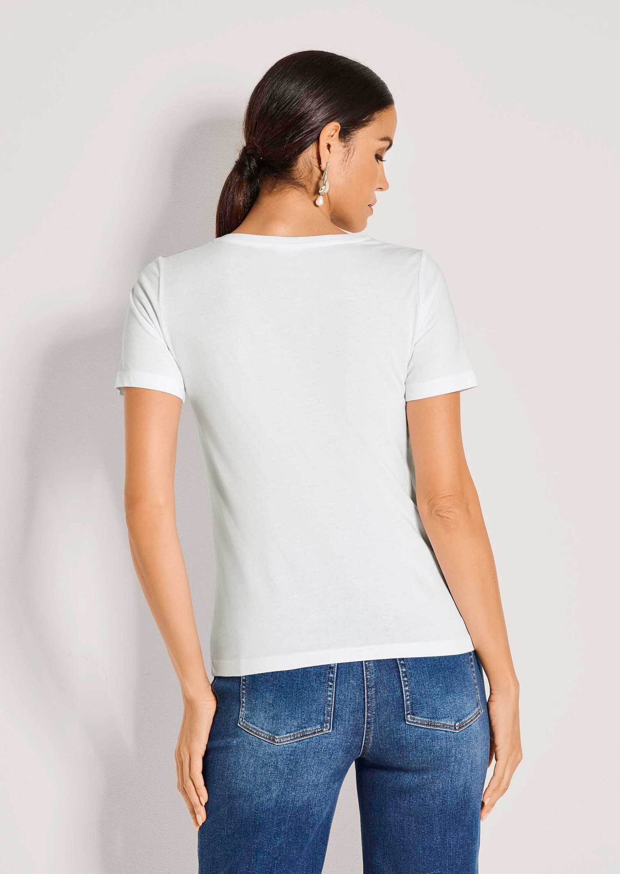 MADELEINE Kurzarmshirt Schlichtes Basicshirt mit Rundhalsausschnitt Kurzarm Baumwoll-Oberteil in weicher Qualität