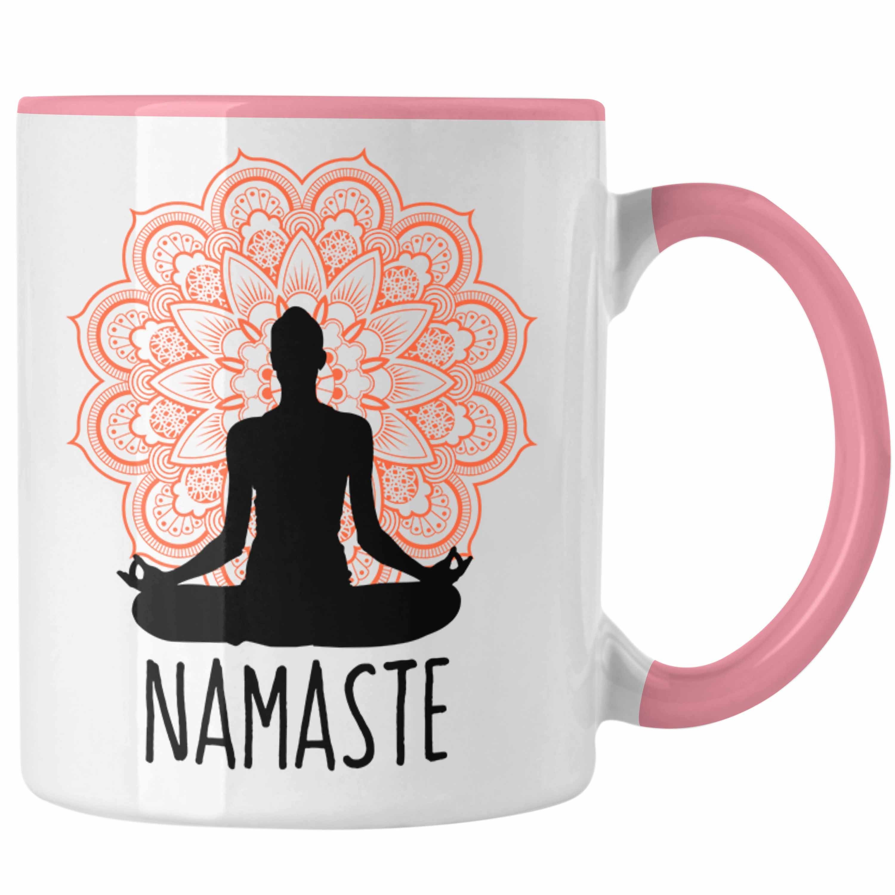 Geschenk Meditationliebhaber Inspirierendes Meditations-Tasse Trendation Rosa für Tasse Nama
