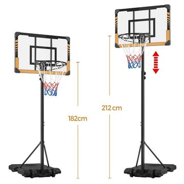 Yaheetech Basketballständer, höhenverstellbar Korbanlage für Innen-/Außenbereich
