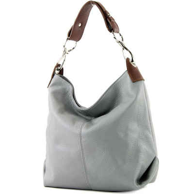 modamoda de Schultertasche T168v8, Echtleder Handmade in Italy