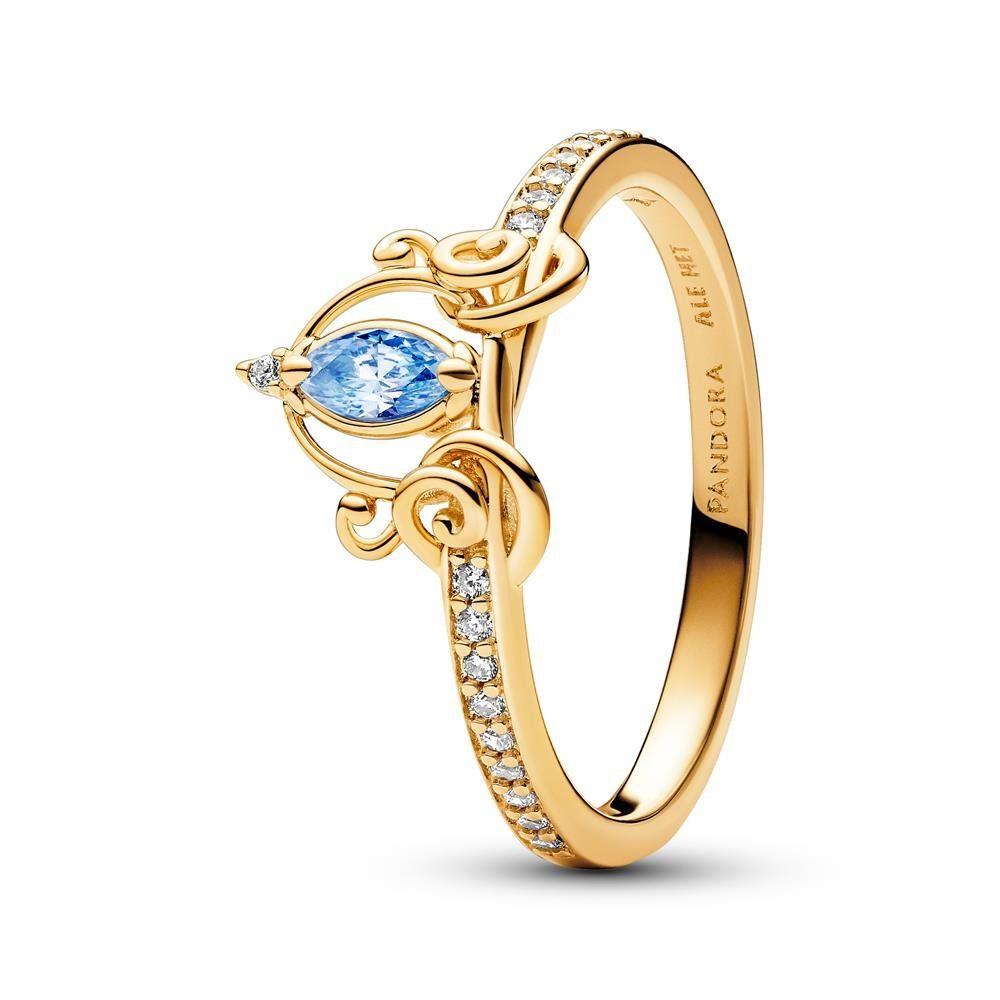 Pandora Fingerring Vergoldeter Disney Cinderella Ring mit blauem Zirkonia von PANDORA