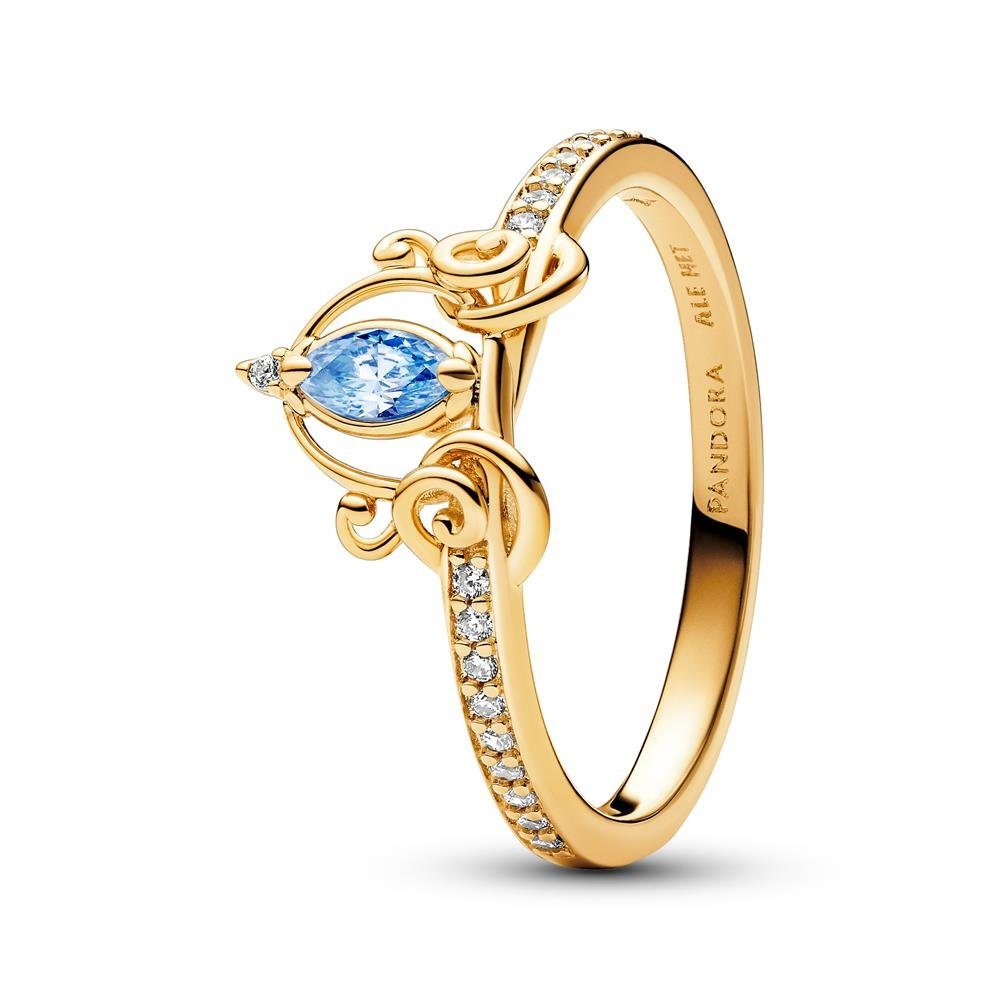 Pandora Fingerring Vergoldeter Disney Cinderella Ring mit blauem Zirkonia v günstig online kaufen