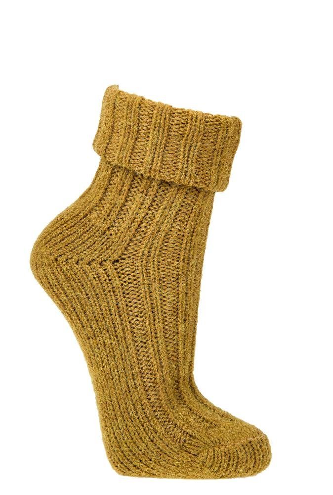 Wowerat Umschlagsocken farbenfrohe farbige bunte Wollsocken mit Alpaka Wolle (2 Paar)