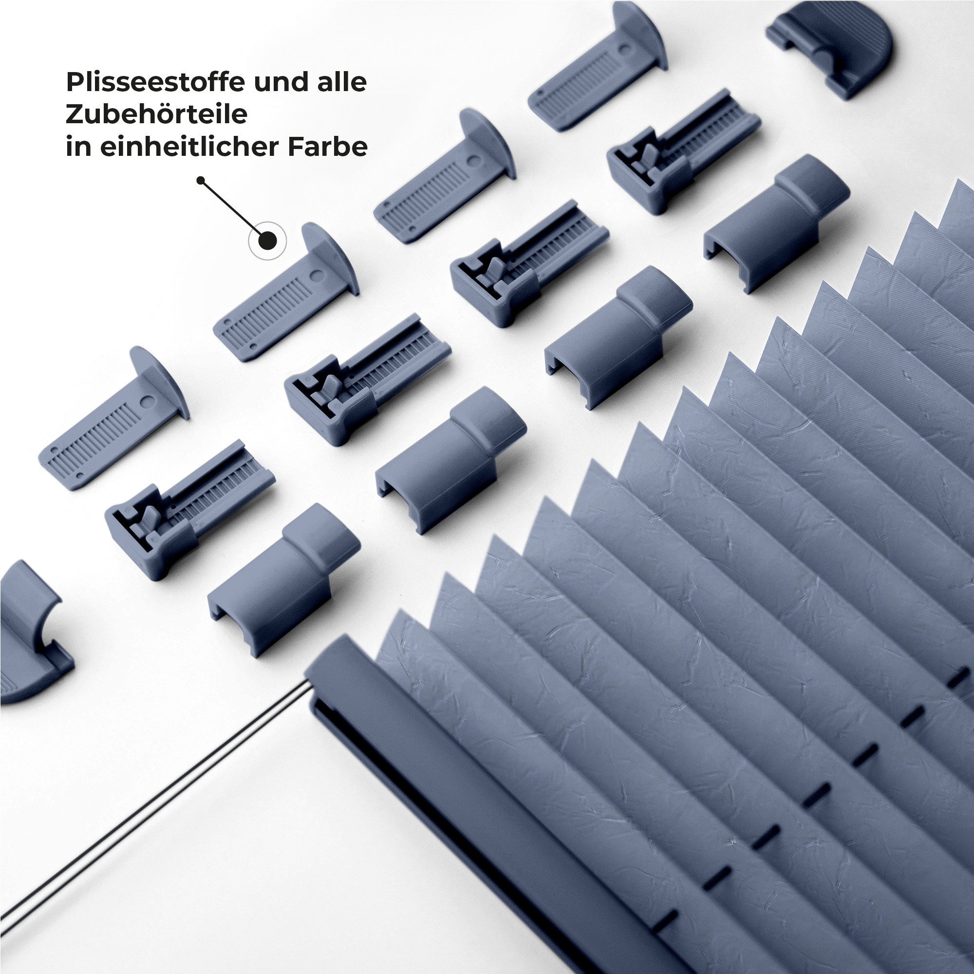 Sonello Plissee crush Klemmfix ohne Bohren, blickdicht, Klemmfix, verspannt, 50cm x 120cm Dunkelblau Faltrollo, Easyfix, Blickdicht, Lichtschutz Sonnenschutzrollo verspannt, Jalousie Rollo für Fenster & Tür, einfache Montage, in verschiedenen Farben und Größen