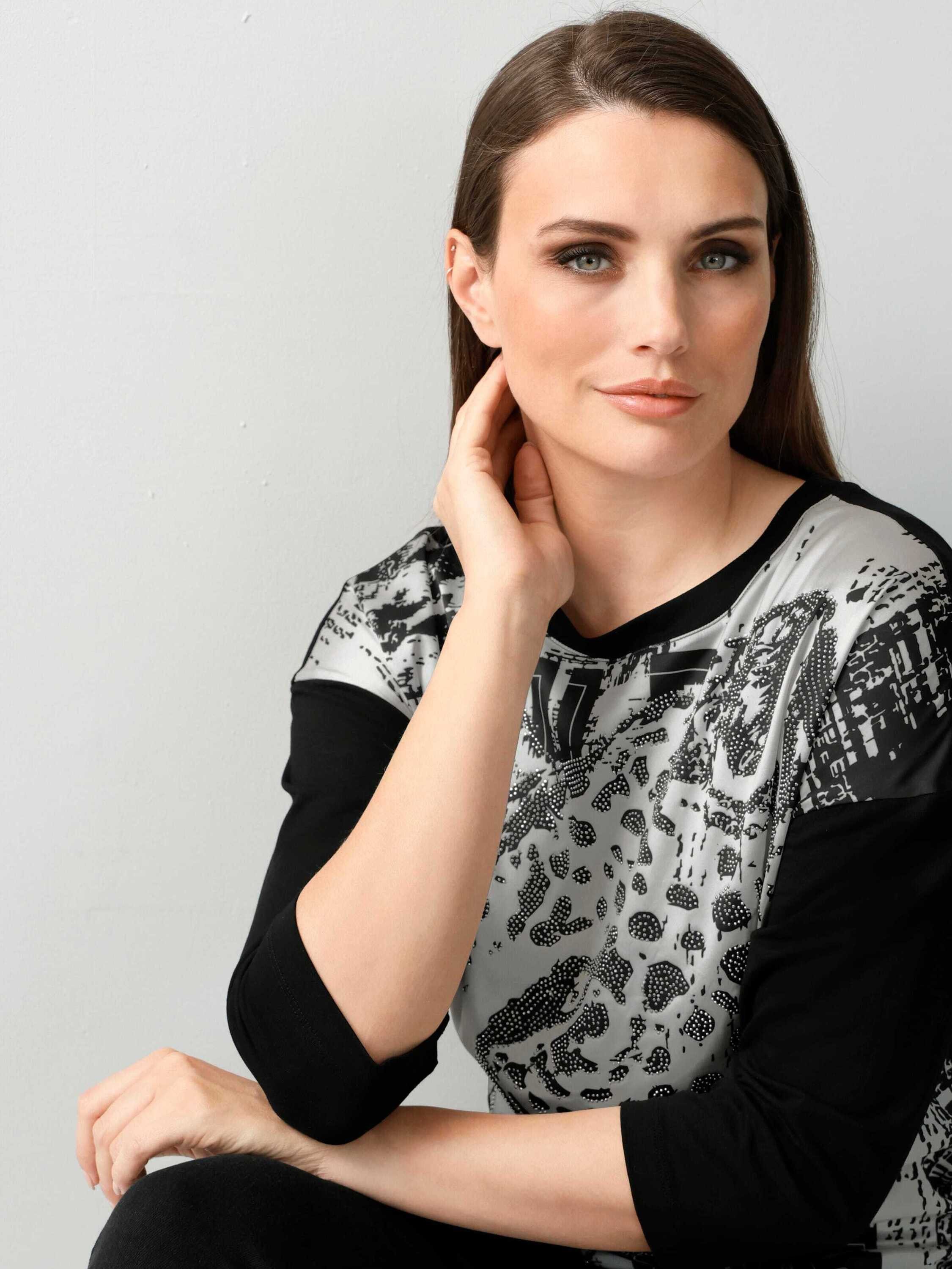 Alba Moda 3/4-Arm-Shirt Shirt mit platziertem Druck