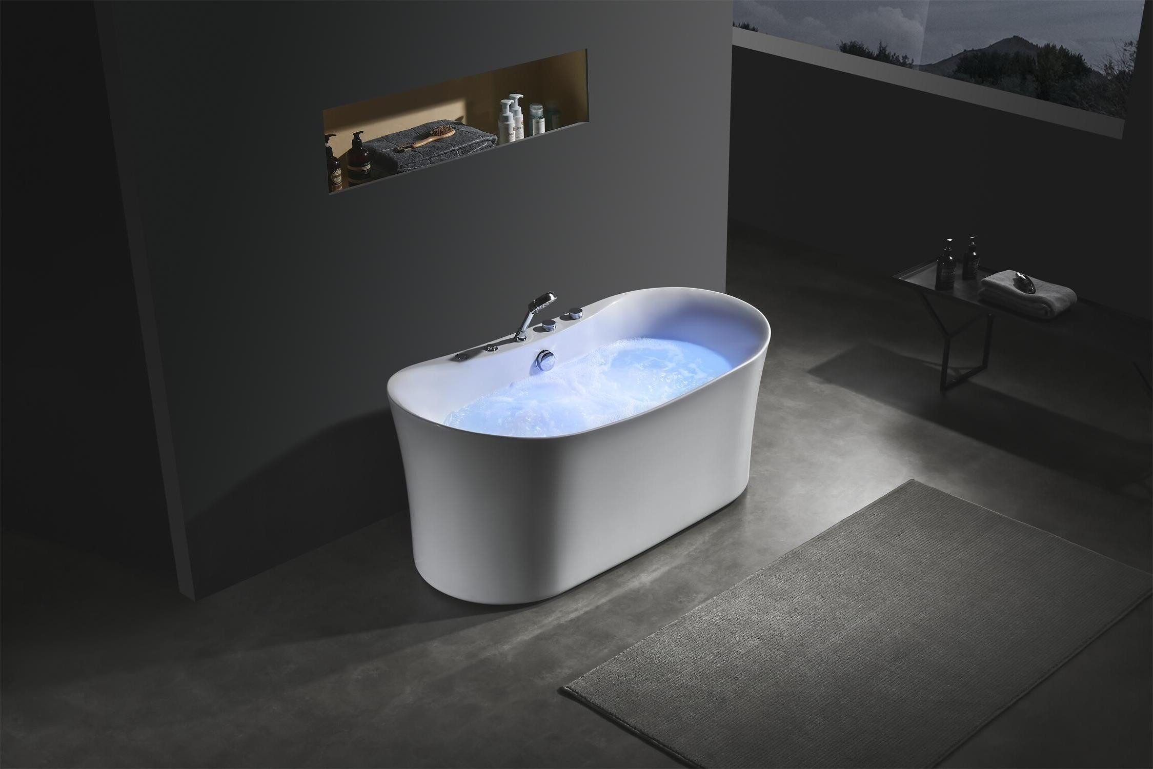 Xlmoebel Whirlpool Indoor-Whirlpool-Badewanne aus Acryl für Zuhause, Home-Spa, in Weiß., (1-tlg., Whirlpool), Hergestellt in Europa