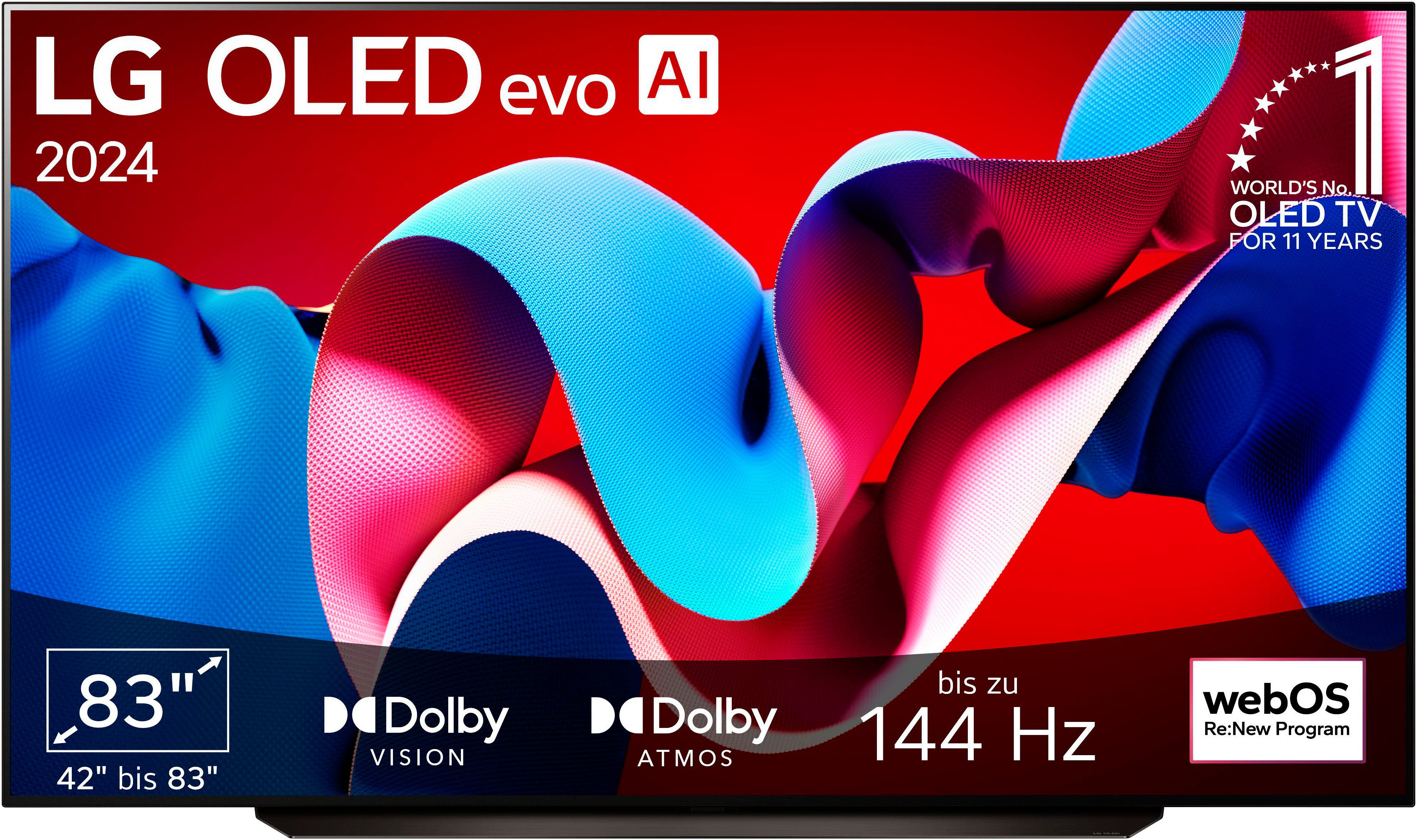 Valentinstagsgeschenk LG OLED83C47LA OLED-Fernseher (210 cm/83 Zoll, 4K Ultra HD, Smart-TV), schwarz