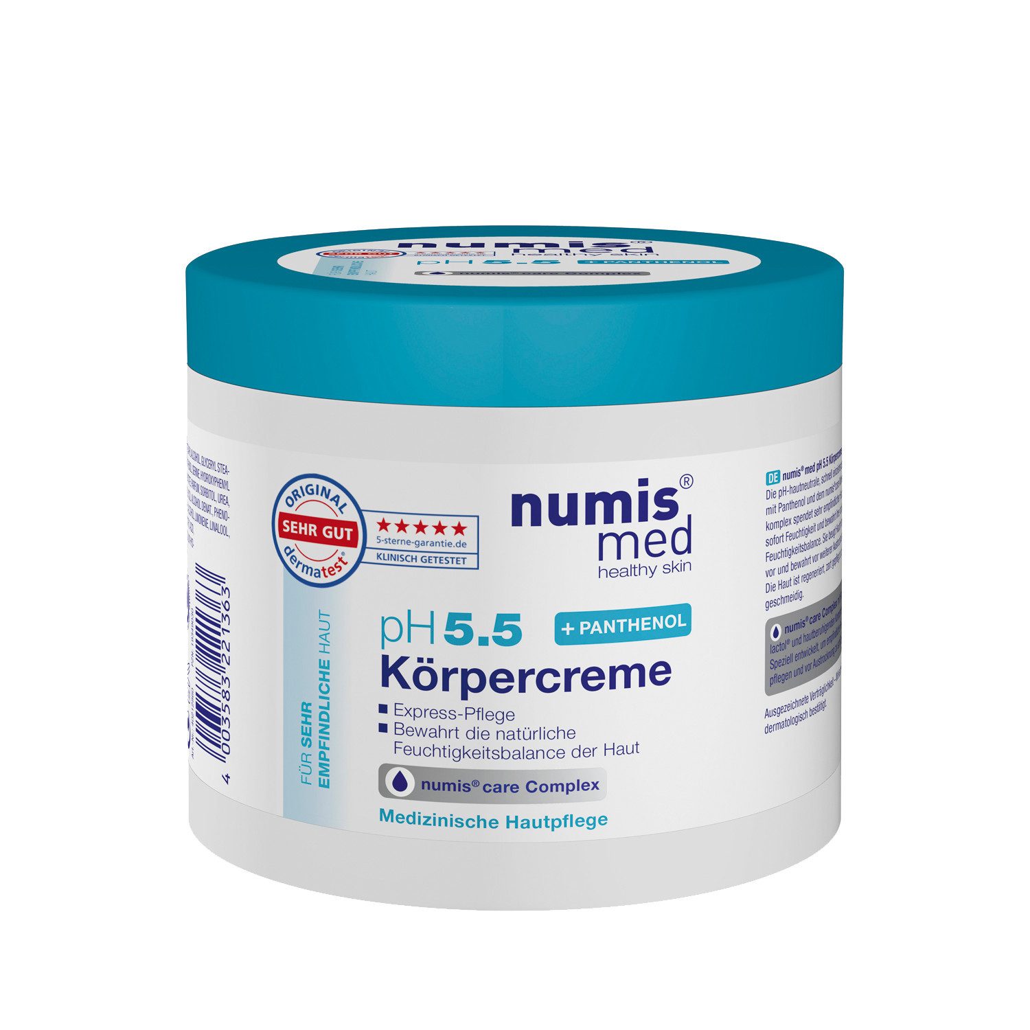 numis med Körperbutter Panthenol Creme 400 ml, empfindliche Haut - Körpercreme pH 5.5, 1-tlg.