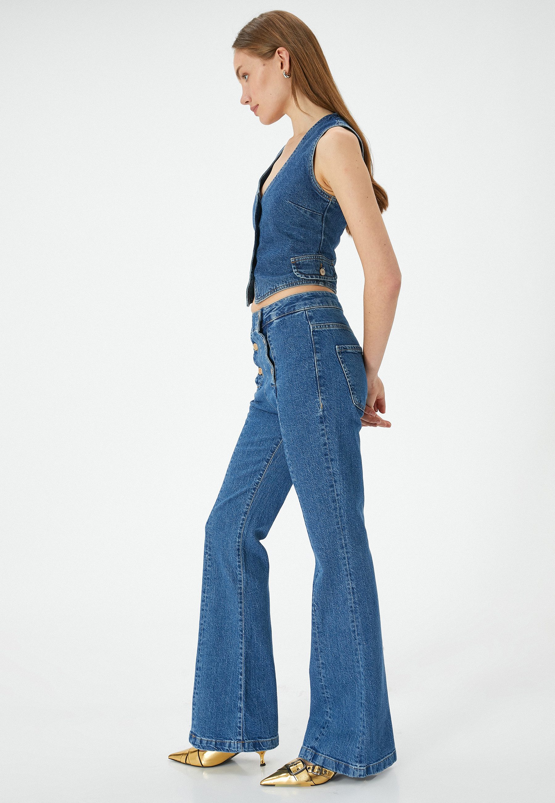 Koton Slim-fit-Jeans Denim Flare Slim-fit-Jeans
