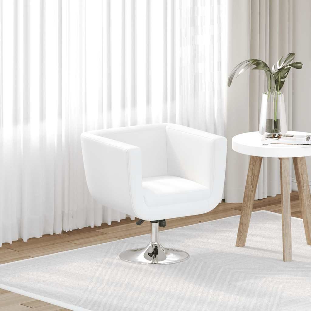 furnicato Relaxsessel Eleganter Drehsessel in Weiß, 63 x 59 x (66,5-75,5) cm, Höhenverstellbarer Loungesessel mit Kunstlederbezug für das Büro