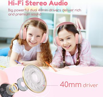 Earfun Schnellladetechnologie Kinder-Kopfhörer (Komfort wird durch den verstellbaren Kopfbügel, das faltbare Design und die leichten, atmungsaktiven Materialien gewährleistet., mit High-Definition-Audioqualität und sichere Lautstärke von 85/94 dB)