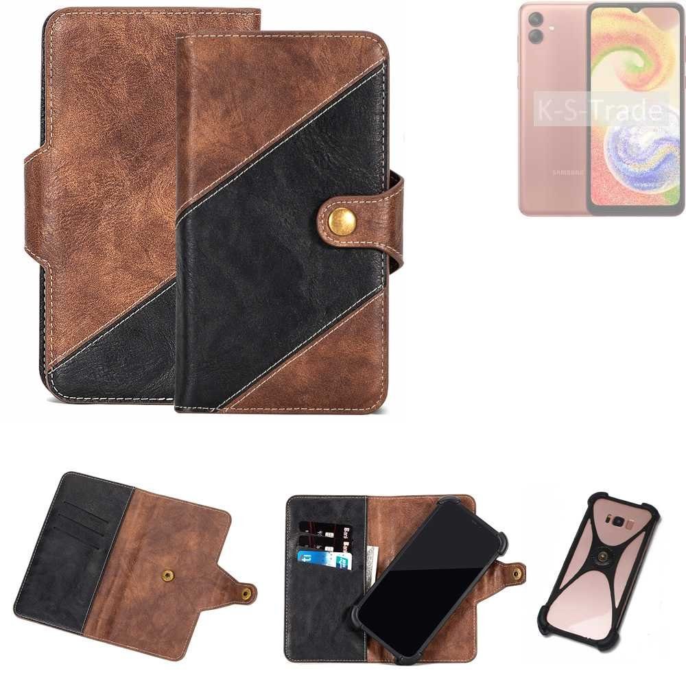 K-S-Trade Handyhülle für Samsung Galaxy A04, Handyhülle Schutzhülle Bookstyle Case Klapphülle Cover Hülle