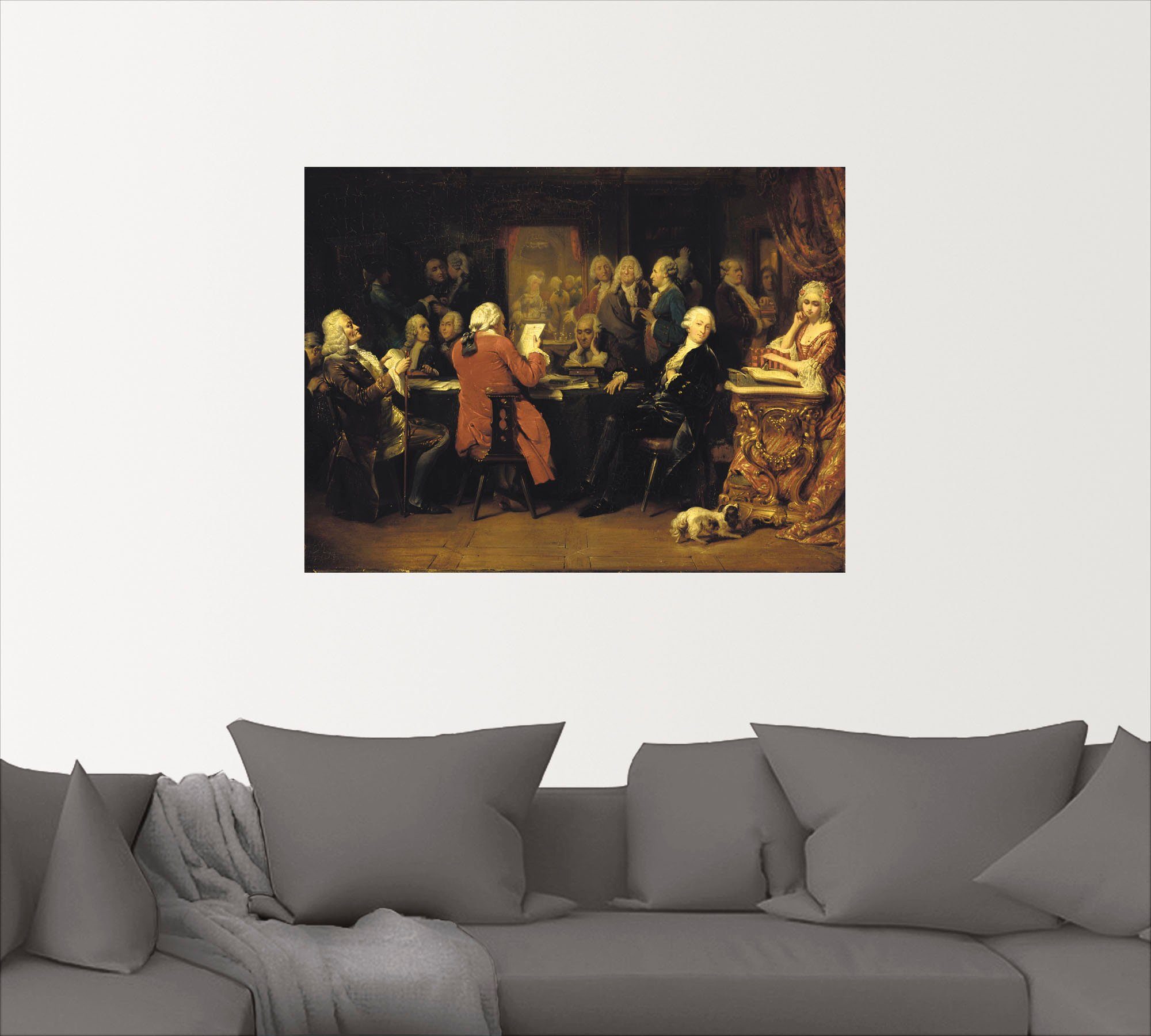 Procope., des in Voltaire Poster Lesezimmer (1 oder Wandaufkleber als Wandbild Artland Menschen versch. Größen im Leinwandbild, St), Café