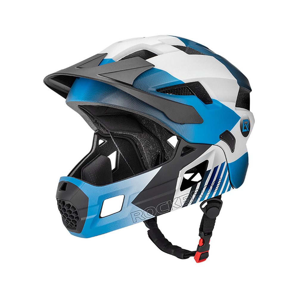 ROCKBROS Kinderfahrradhelm Kinderfahrradhelm Fahrradhelm (Spar-Set, 1-tlg., 48-52 cm leicht), abnehmbarer Kinnschutz, 12 Belüftungen, DIN EN 1078