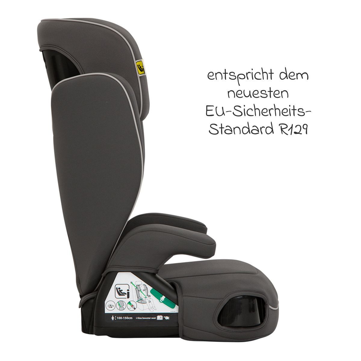 Graco Autokindersitz Logico L i-Size - Iron, Kinder Autositz ab 3,5 - 12 Jahre (100 cm -150 cm) mit Getränkehalter
