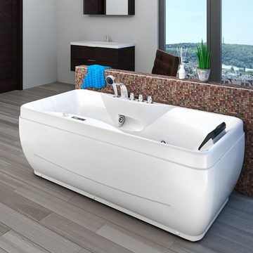 AcquaVapore Whirlpool-Badewanne Whirlpool Pool Badewanne Wanne W49-PR 170x80cm, (1-tlg), Mit Fußgestell und Ablaufgarnitur