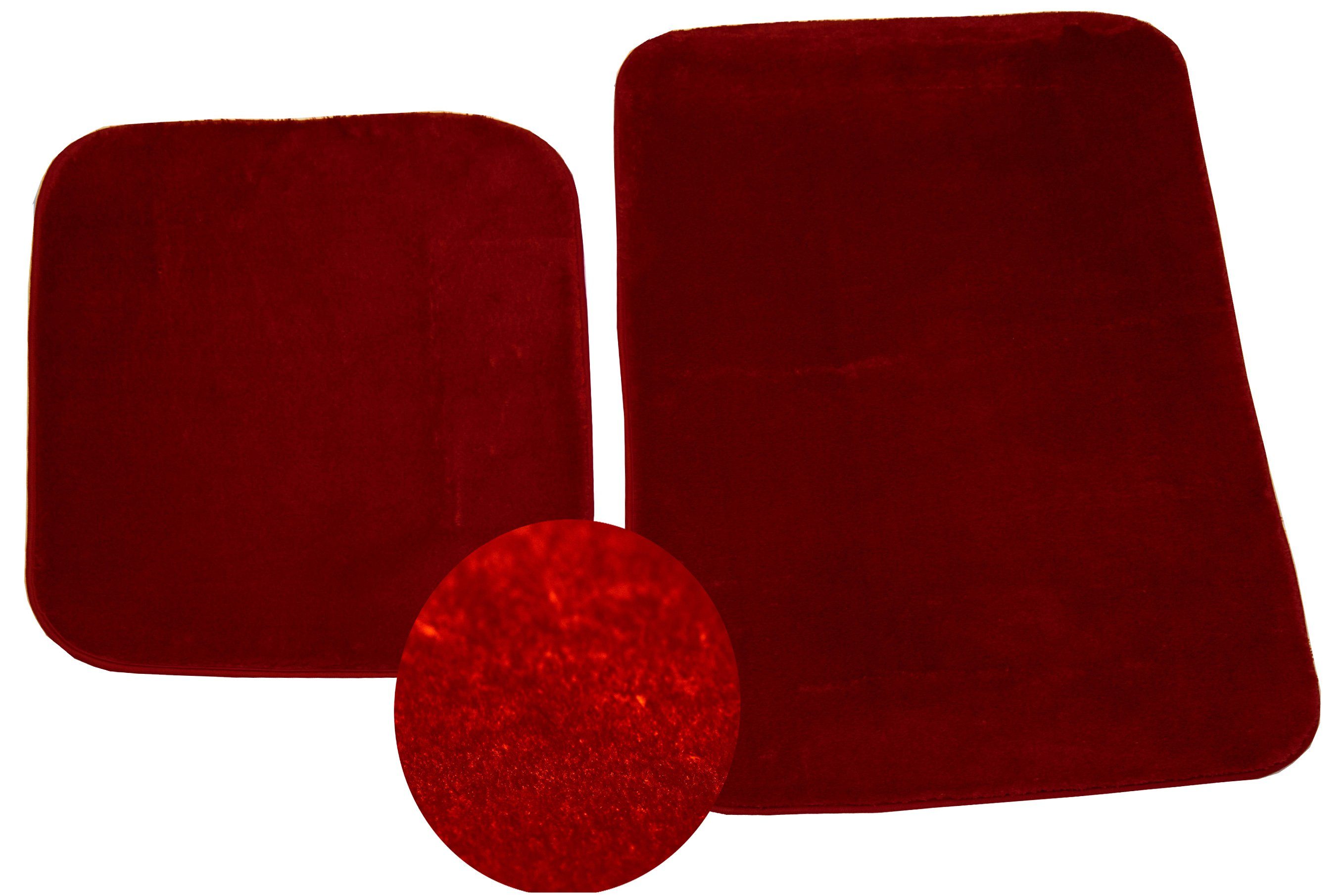 Carpetia Teppich Badteppich WC Teppich Badematten waschbar rutschfest in rot, rechteckig, Höhe: 18 mm