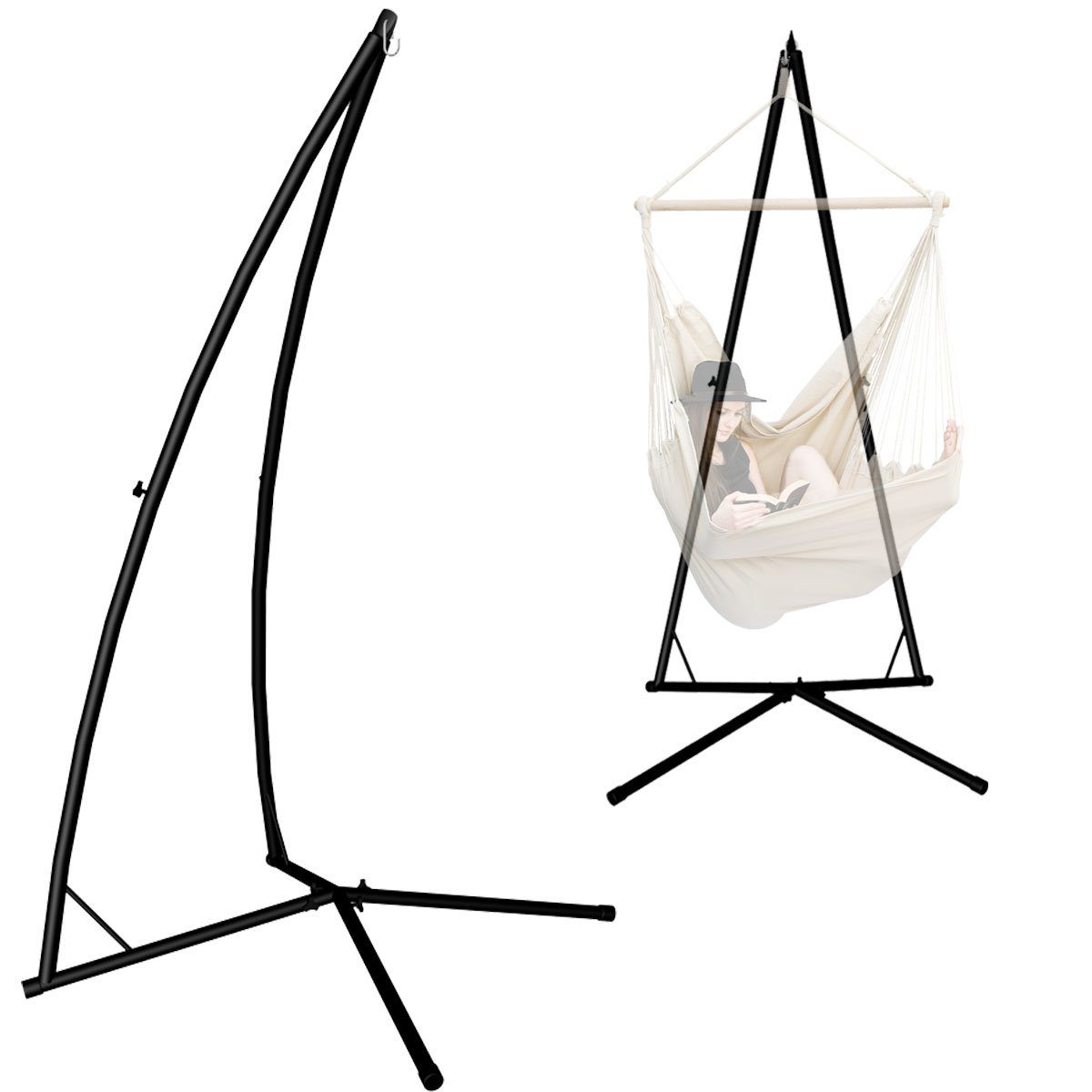Hängestuhl Ständer Hängemattengestell Stahlrohr für AMANKA Gestell 120kg 215cm, Outdoor Hängesessel bis