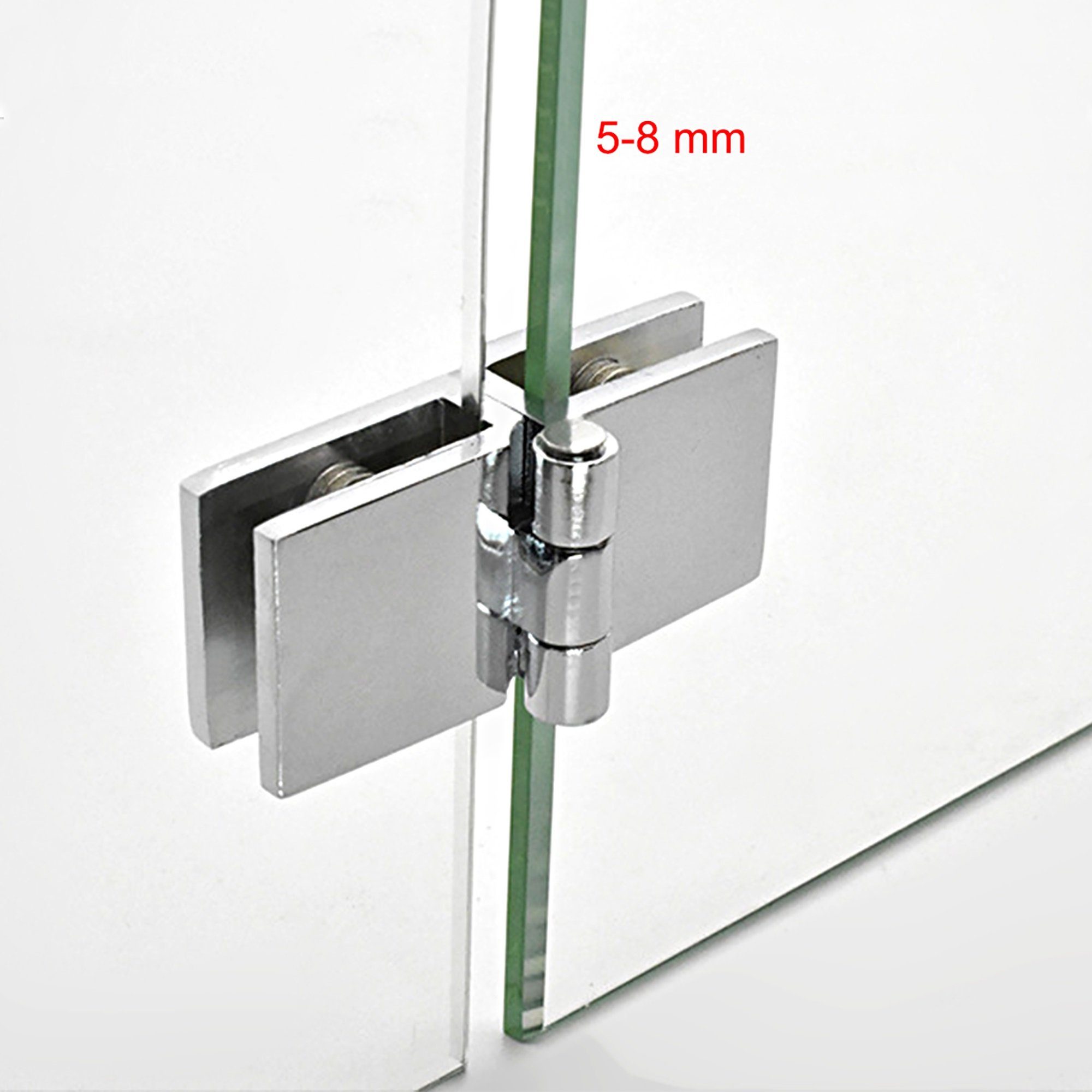 BAYLI Regal 2er Set Glas Scharnier 180 Grad, Dusche Tür Scharnier Halter, 5-8mm – Bild 5 von 5