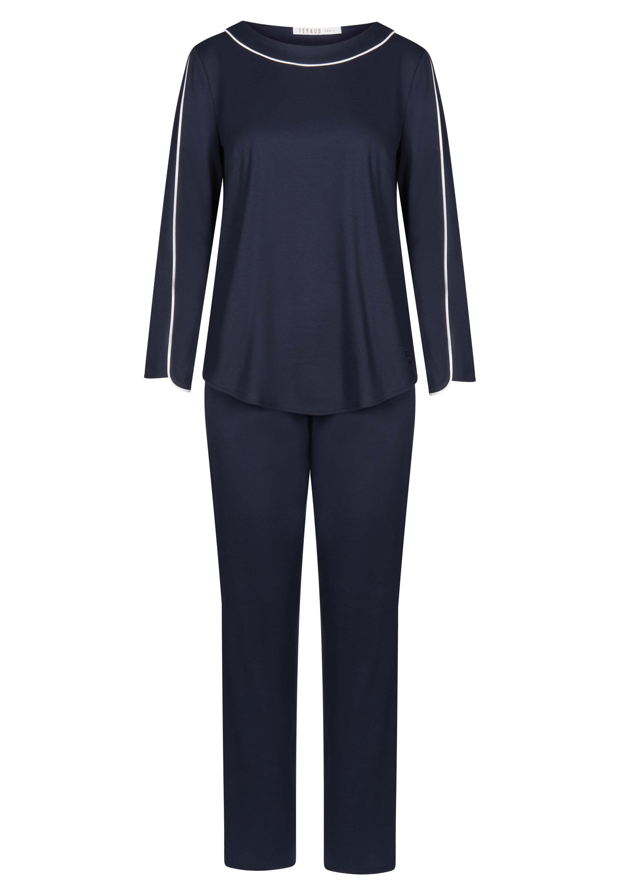 Féraud Pyjama Basic (Set, 2 tlg) Schlafanzug - Baumwolle - Pyjama mit modischer Paspel-Verzierung