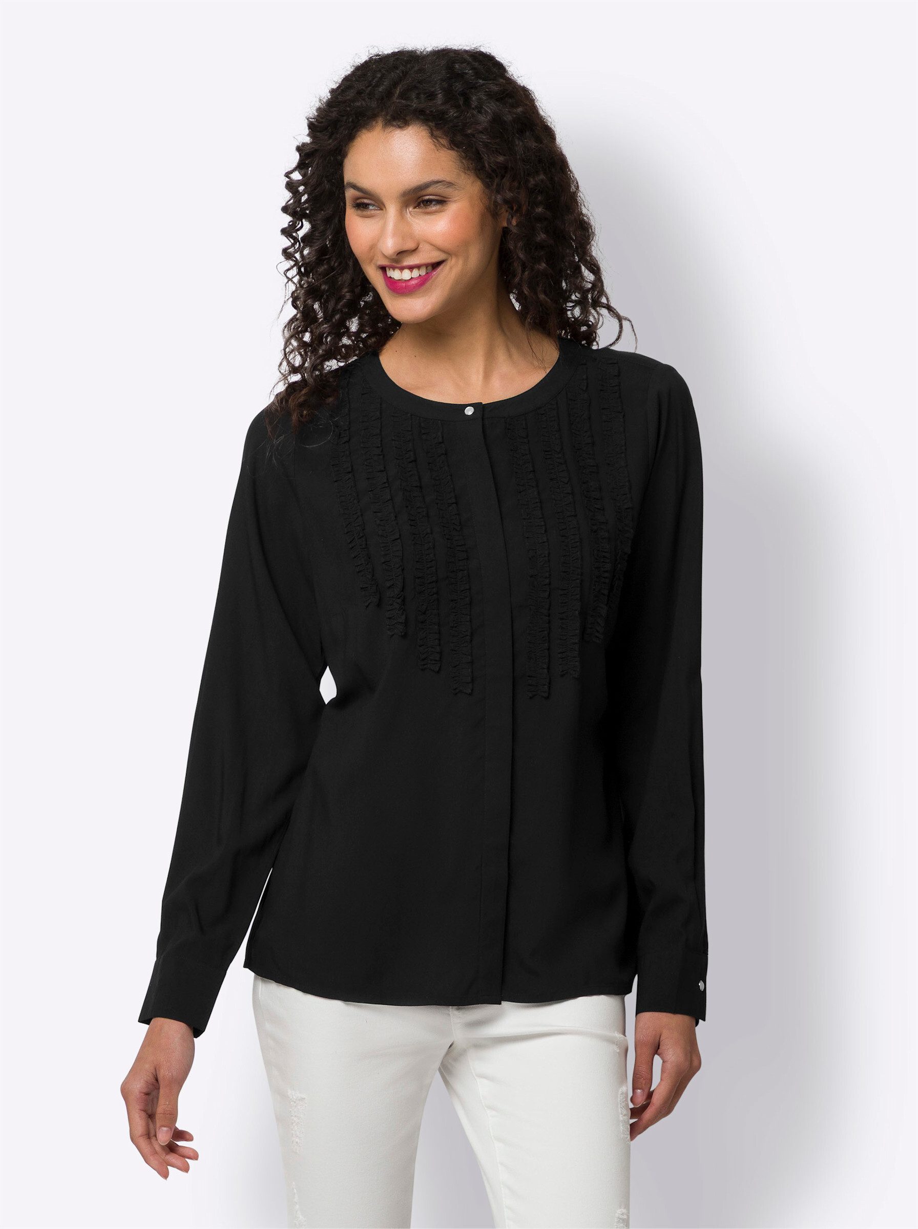 heine Klassische Bluse Rüschenbluse . günstig online kaufen