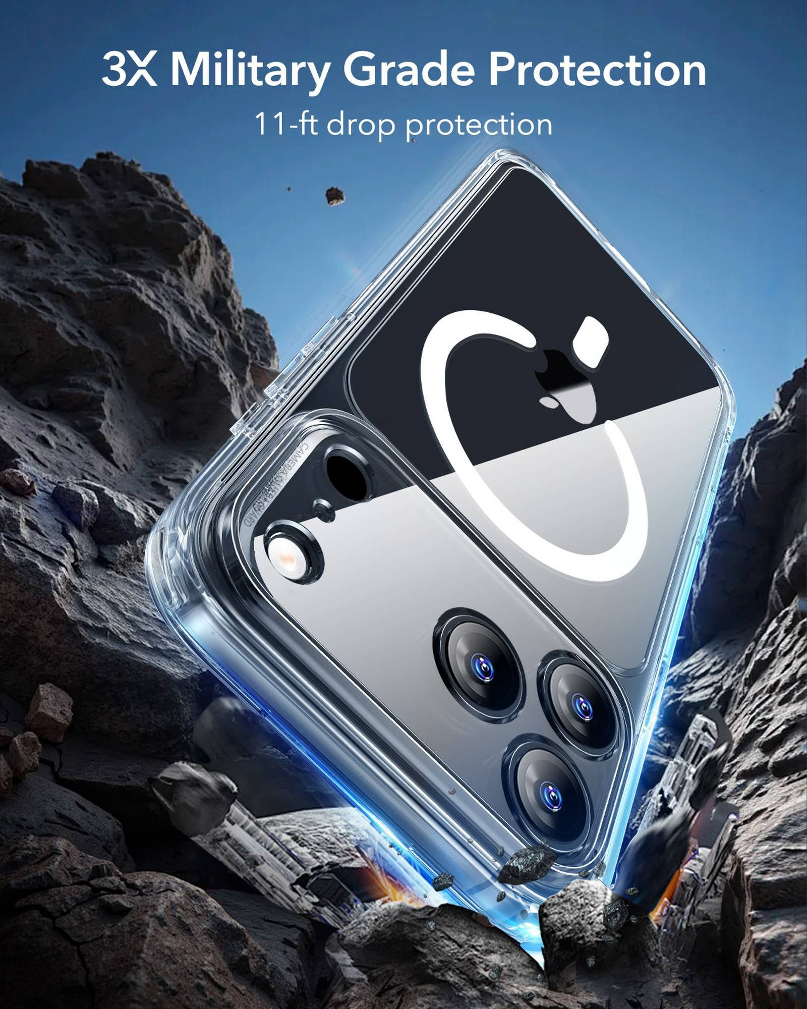 ESR Handyhülle Classic Hybrid HaloLock Case für iPhone 17 Pro, Kamerasteuerung Taste, 3,3m Fallschutz, 1,5kg Magnetkraft – Bild 5 von 5