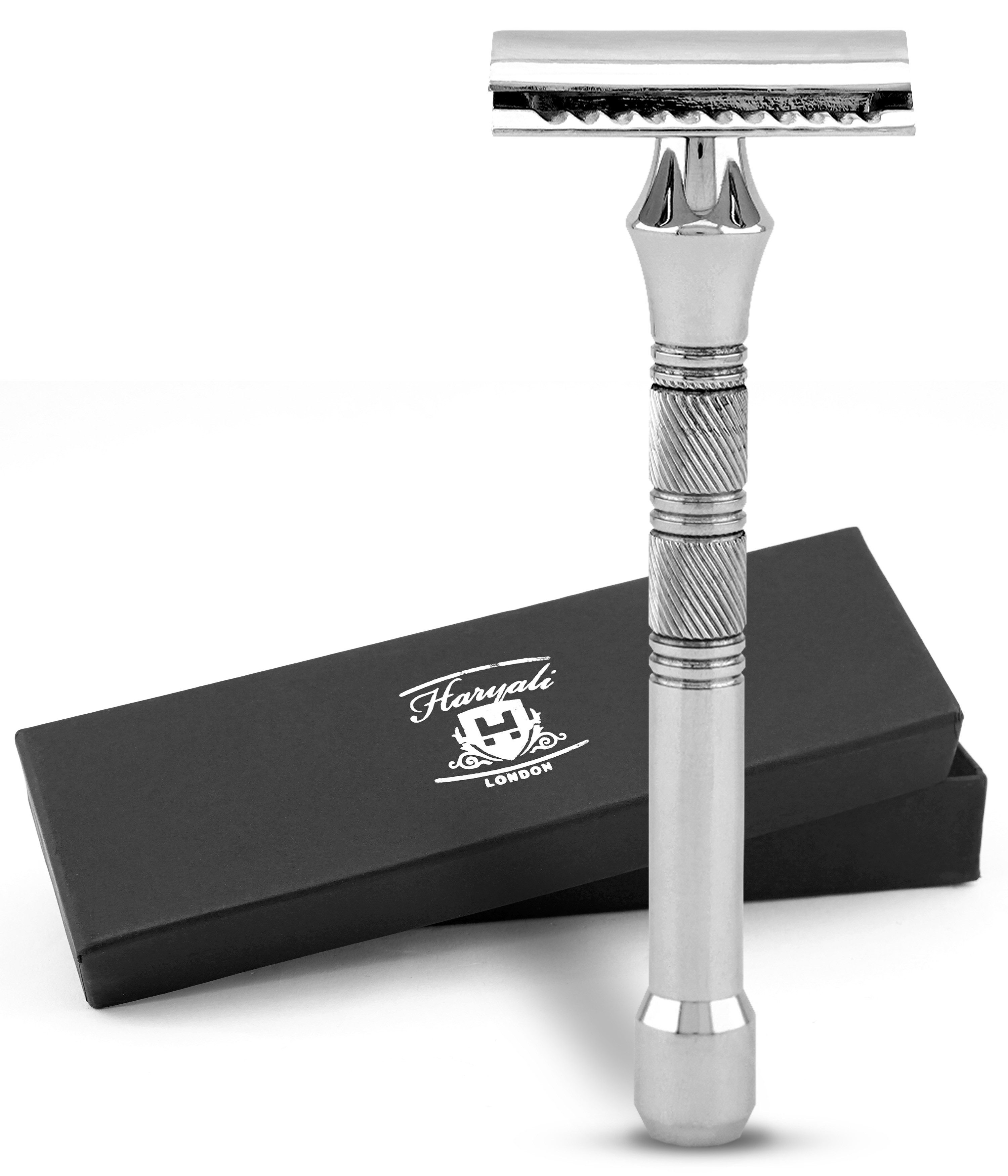 Nassrasierer DE Rasierhobel für Unisex, Edelstahl, rutschfest, Pad-Rasierer