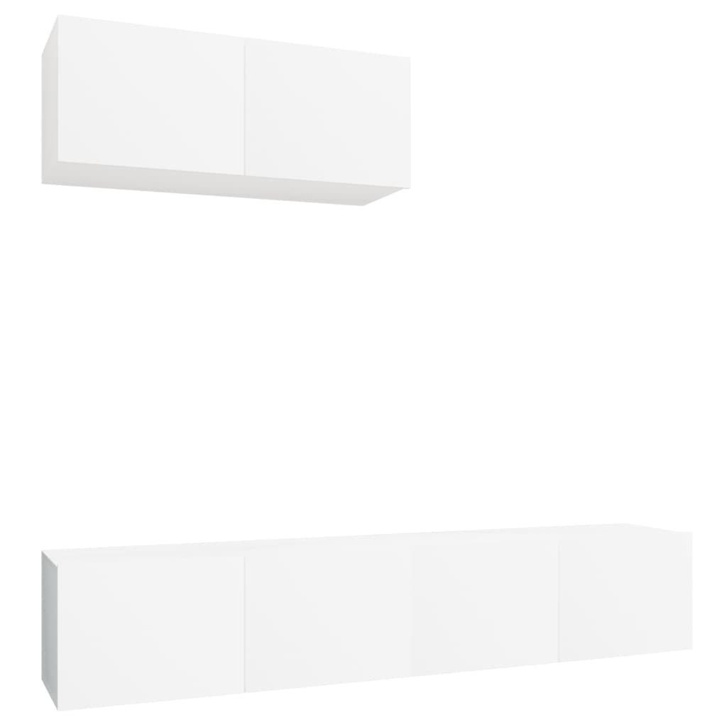 vidaXL TV-Schrank 3-tlg. TV-Schrank-Set Weiß Holzwerkstoff günstig online kaufen