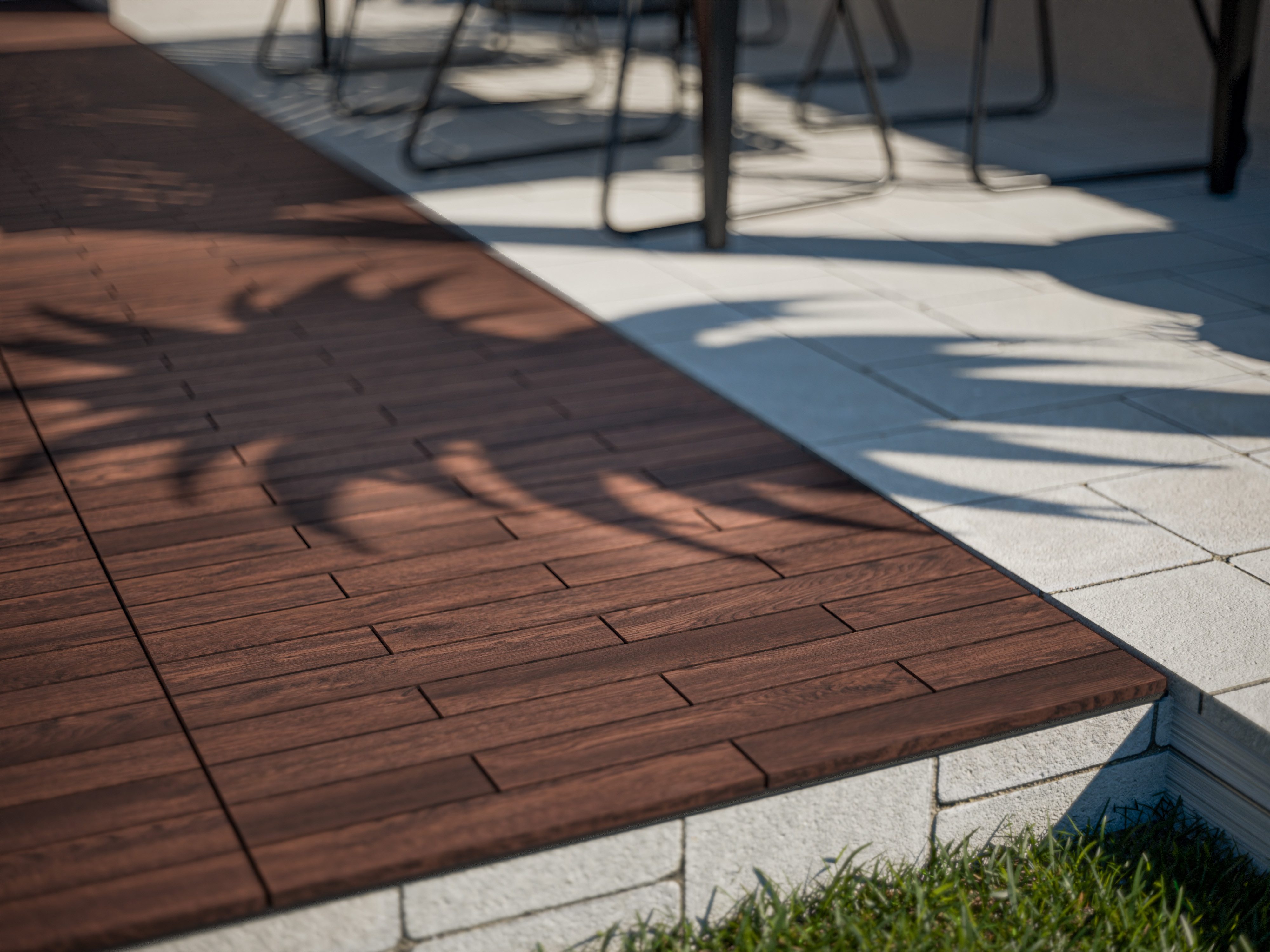 Woodtex Terrassenplatte WOODTEX Holz Terrassenfliese Braun Outdoor, Holz 60x30, Braun