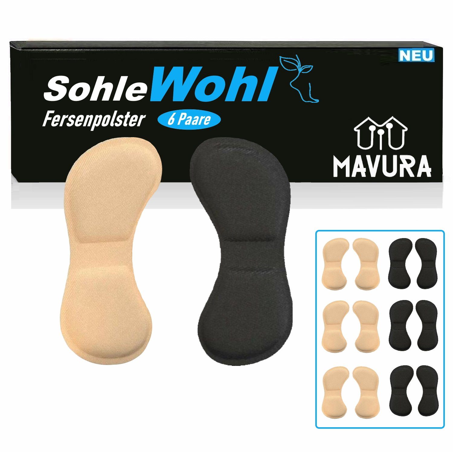 Fersenpolster SohleWohl Premium Fersenpolster Fersenkissen Fersenschutz