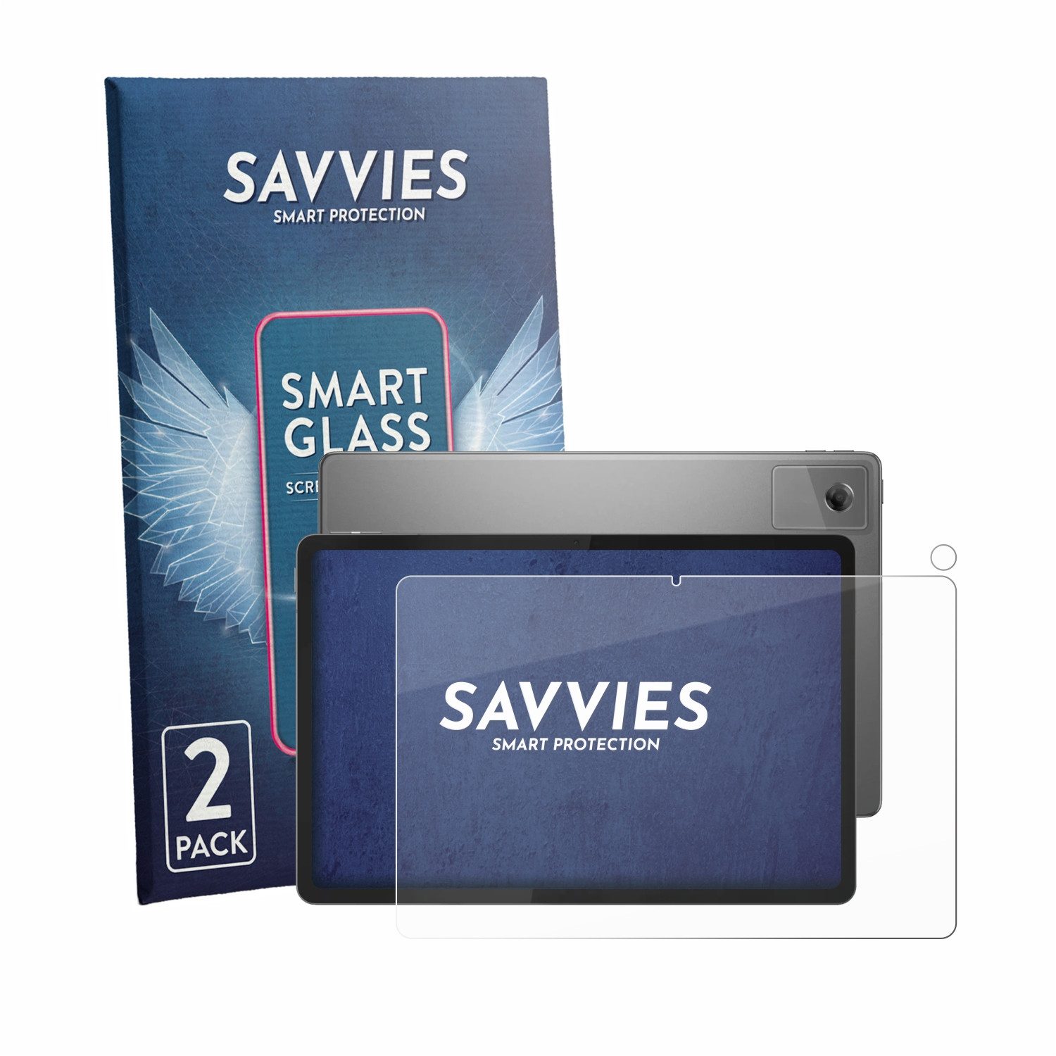 Savvies Displayschutzglas Schutzglas Panzer für Lenovo Tab K12 ZAGJ0153SE (Display+Kamera), 2 Stück, Schutzfolie Display Schutz Glas Folie klar