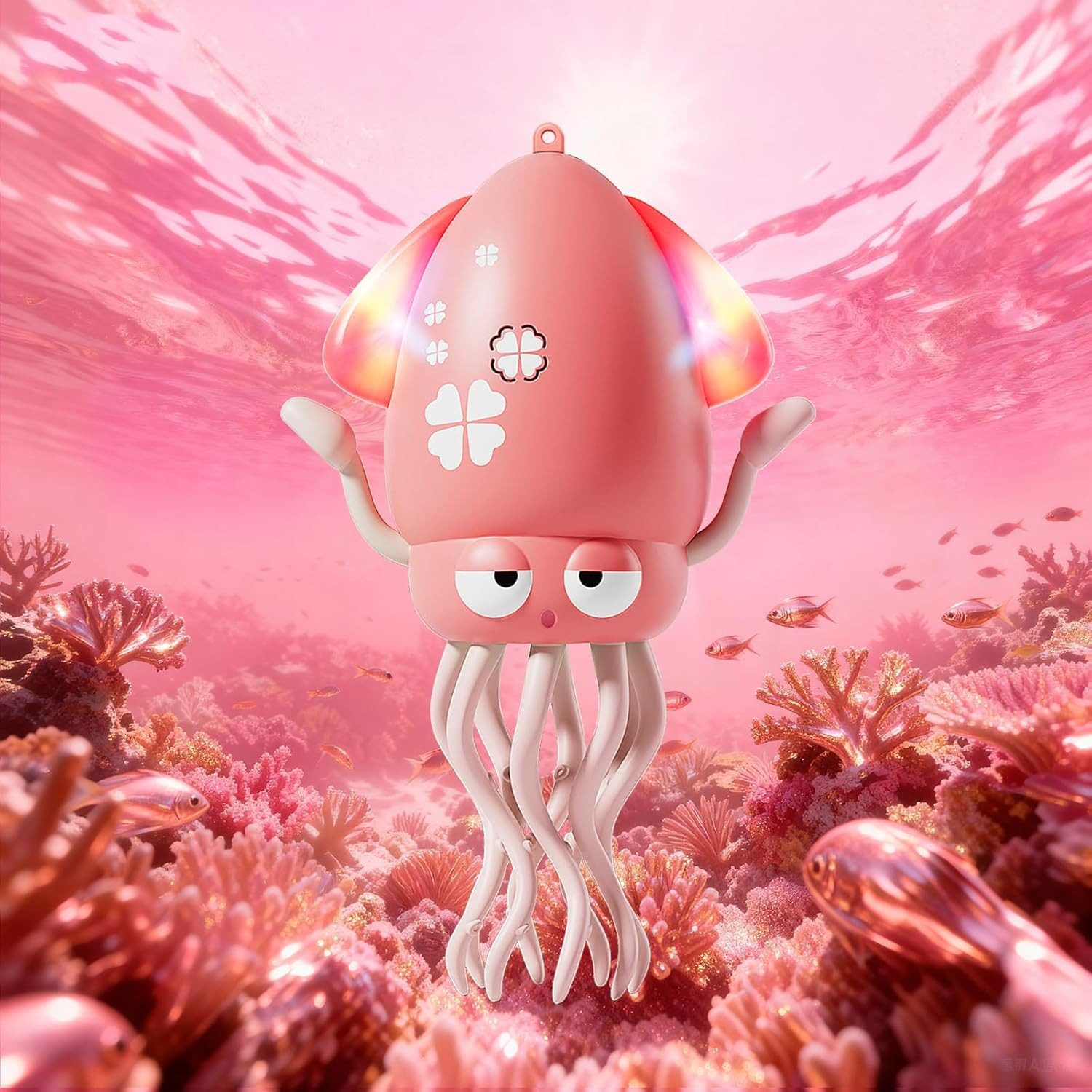 FELIXLEO Lernspielzeug Tanzender krabbelnder Oktopus LED Musik interaktives Spielzeug Rot (1-St)