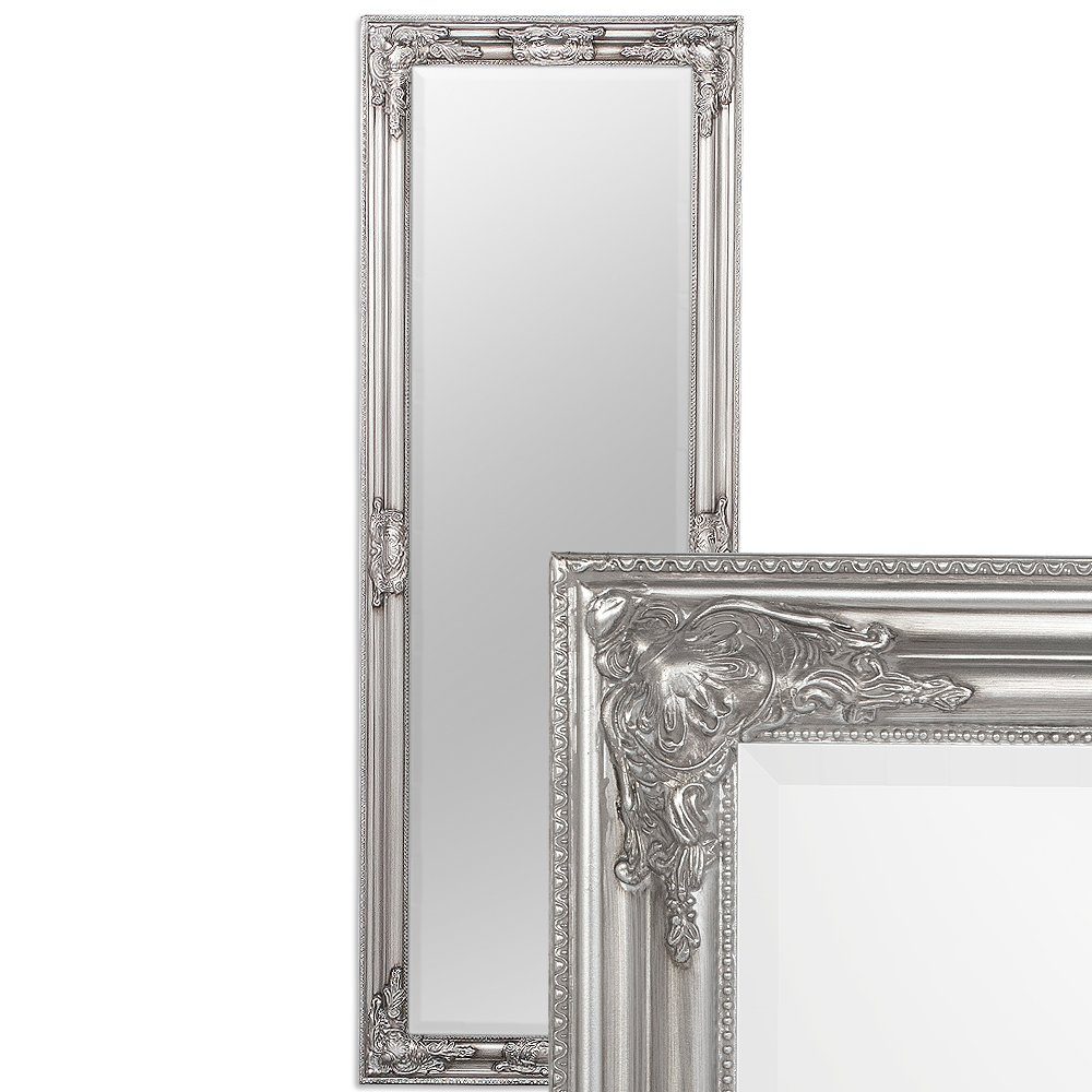 LebensWohnArt Wandspiegel Eleganter Barock Spiegel BESSA 140x50cm silber-an günstig online kaufen