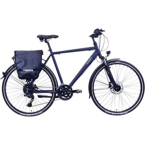 HAWK Bikes Trekkingrad HAWK Trekking Gent Deluxe Plus Ocean Blue, 20 Gang Shimano Shimano CUES Schaltwerk