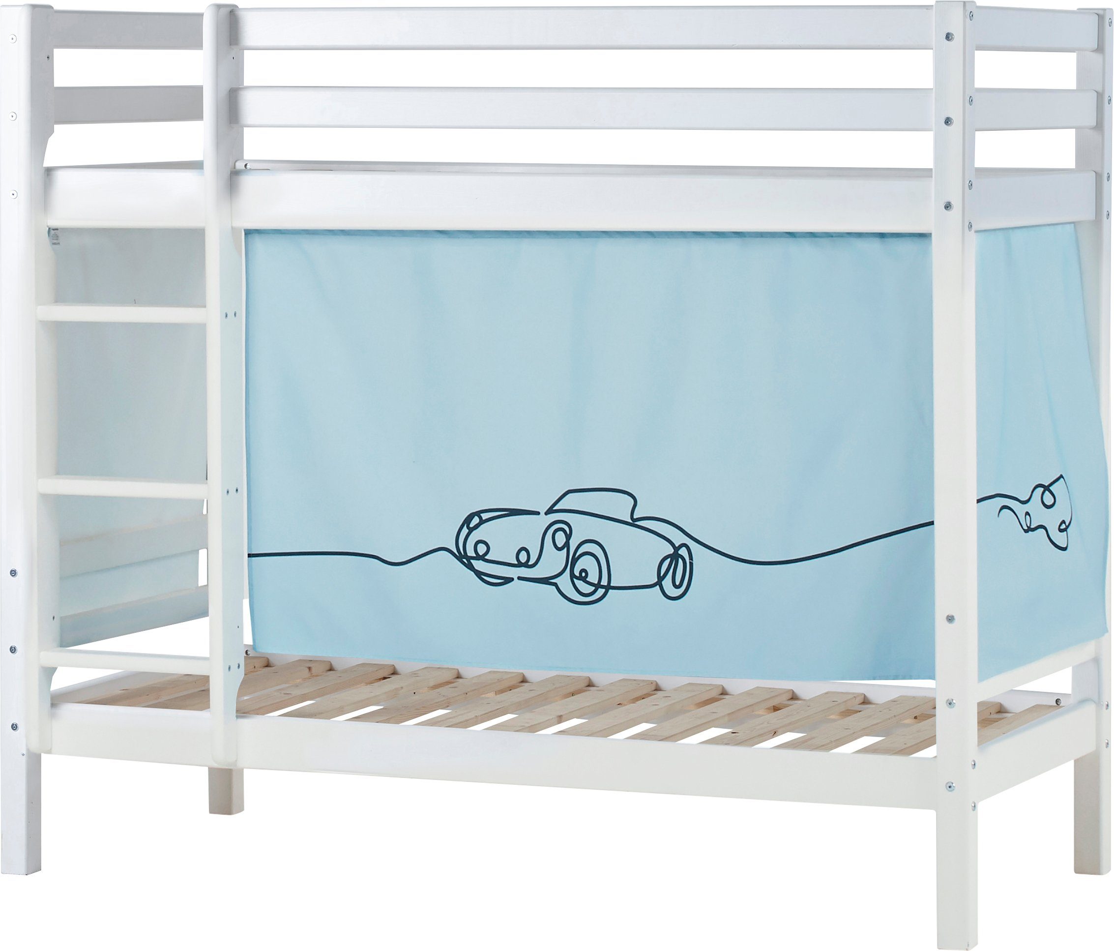 Hoppekids Etagenbett ECO Dream, Stockbett Zubehör - weiß massiv Hellblau wählbar